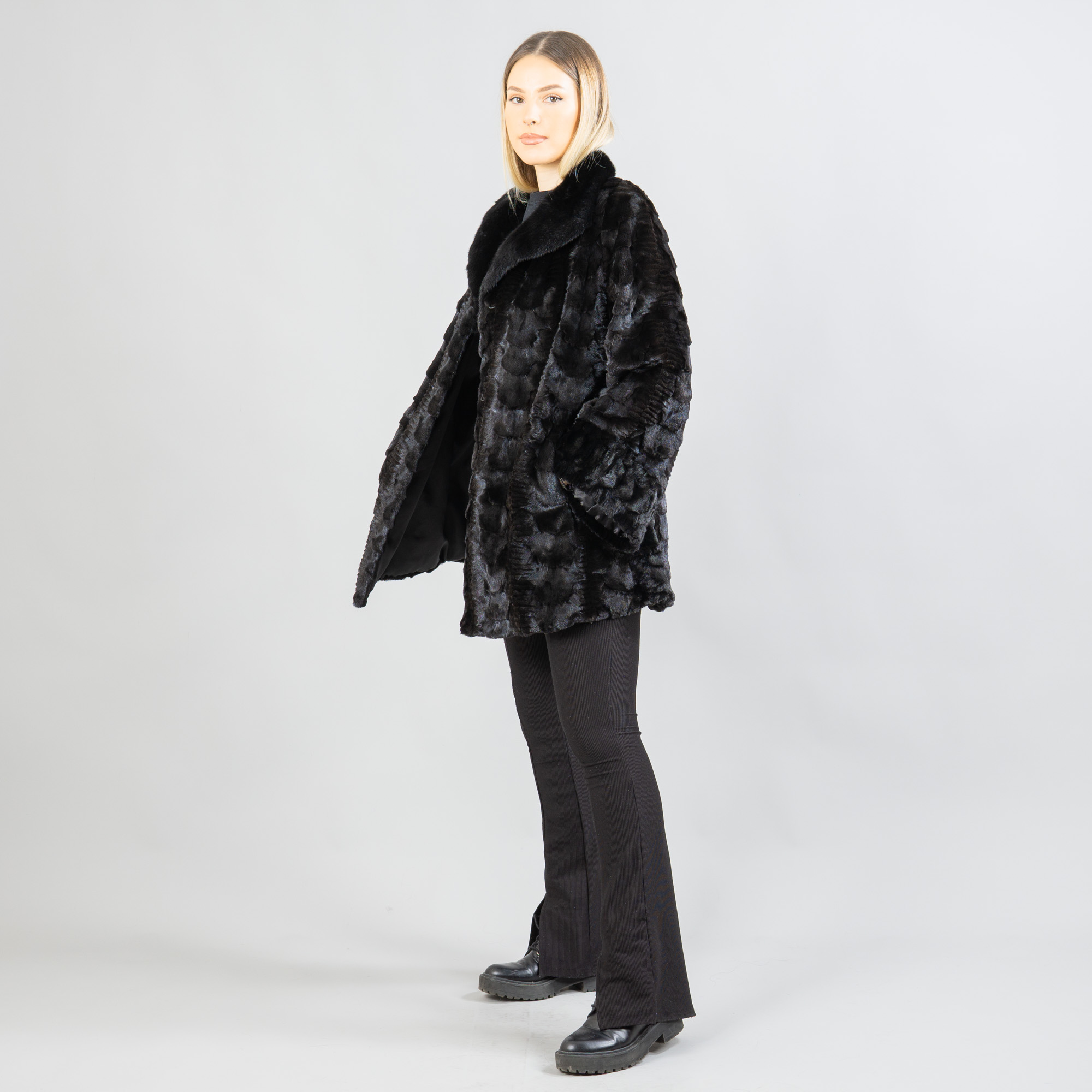Black mink fur jacket