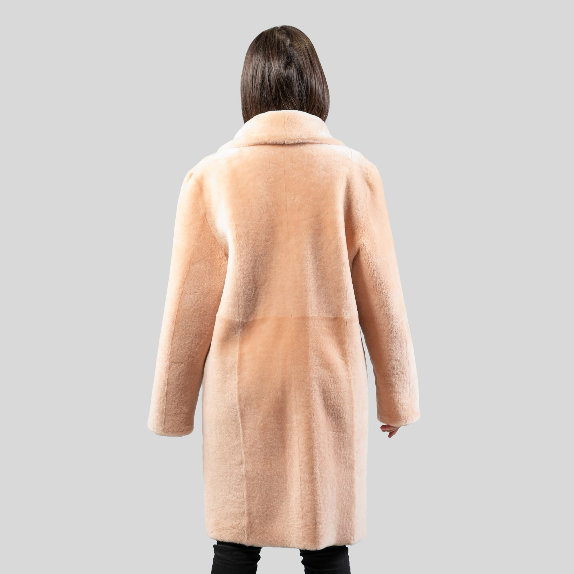 pastel sheepskin coat