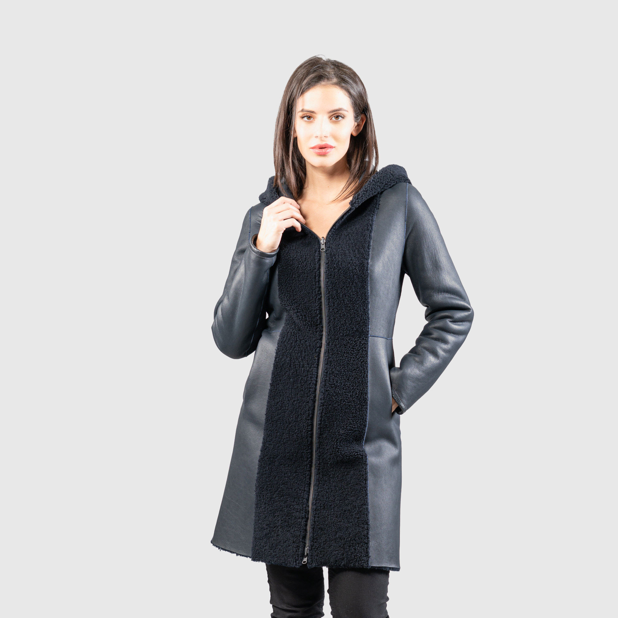 long sheepskin coat