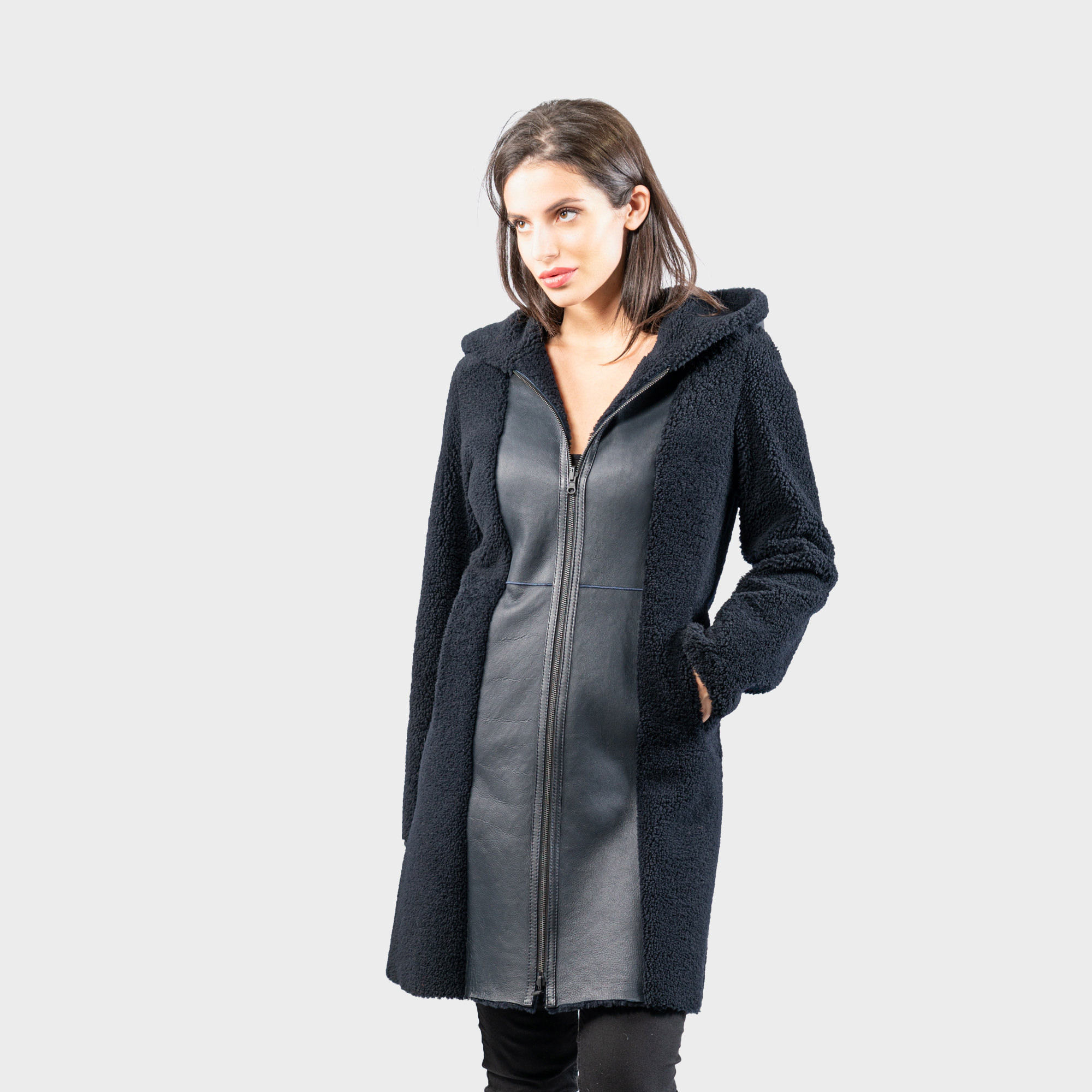 long sheepskin coat