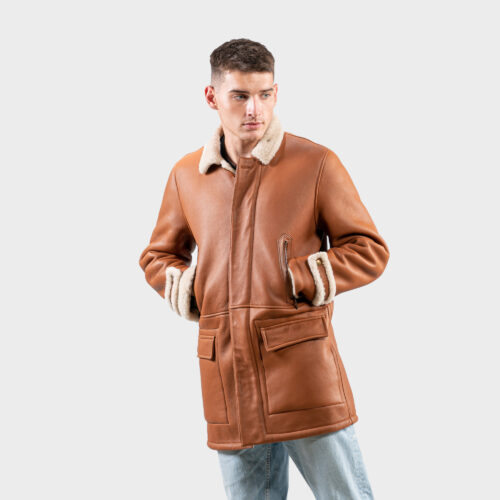 Brown sheepskin coat