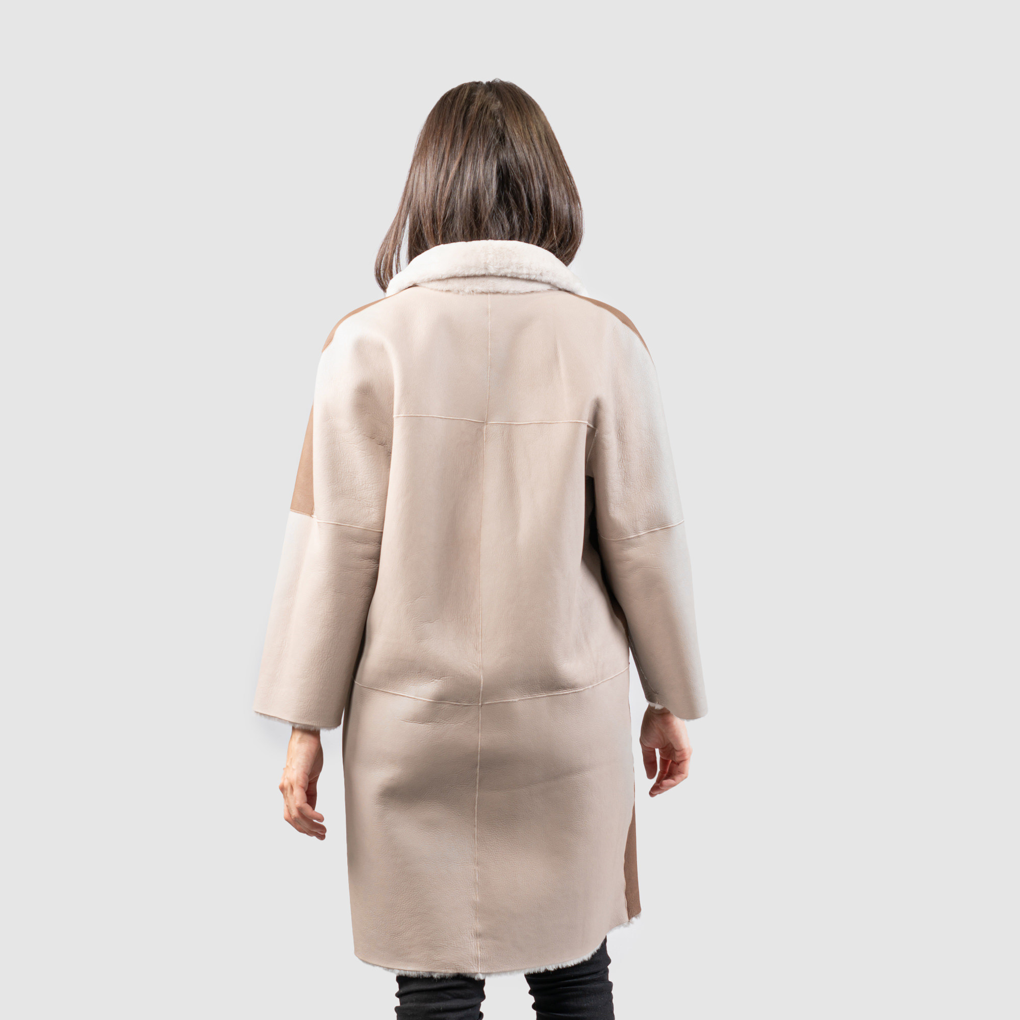 Reversible sheepskin jacket in brown shades
