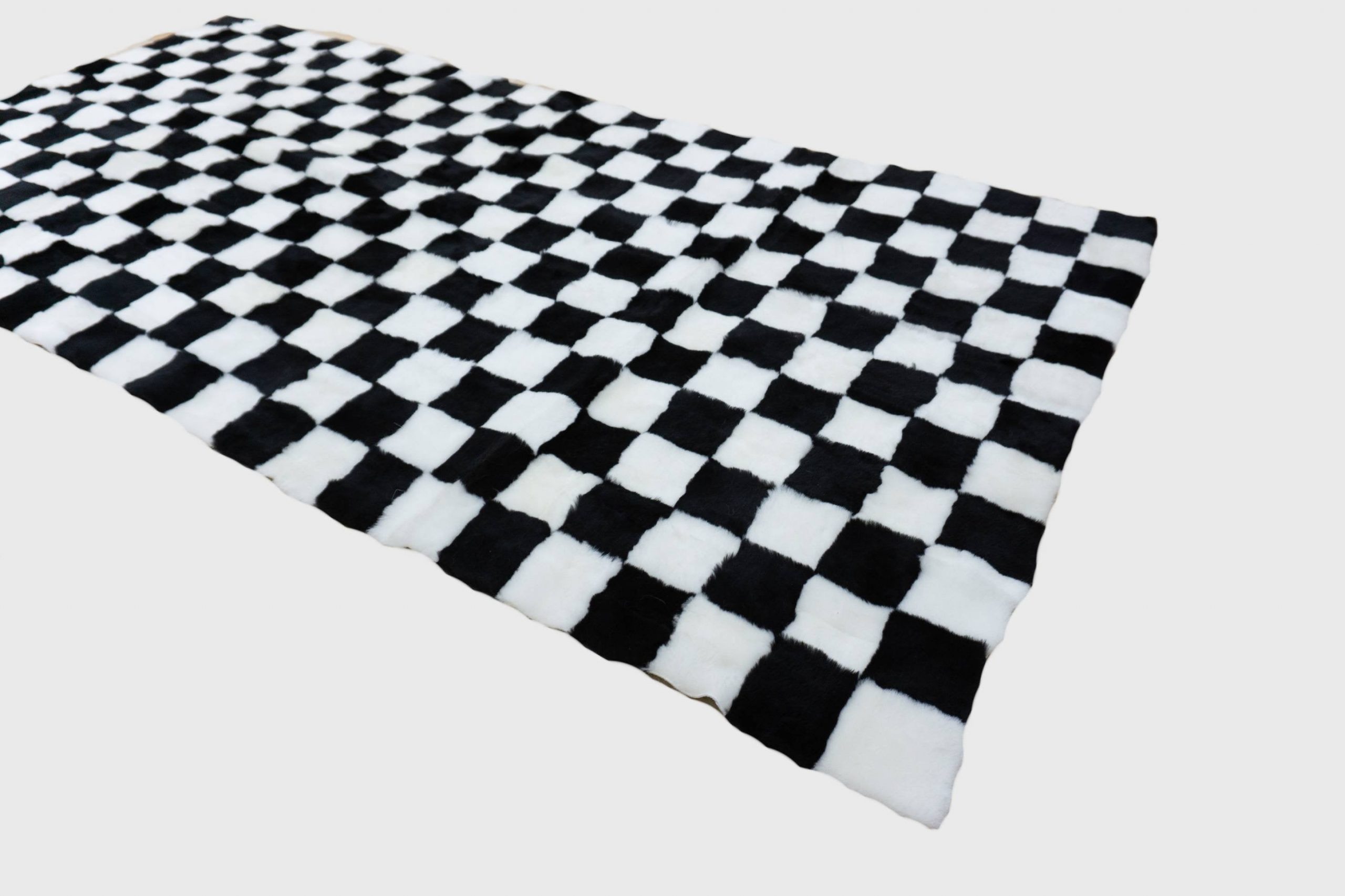 Black and white sheepskin carpet