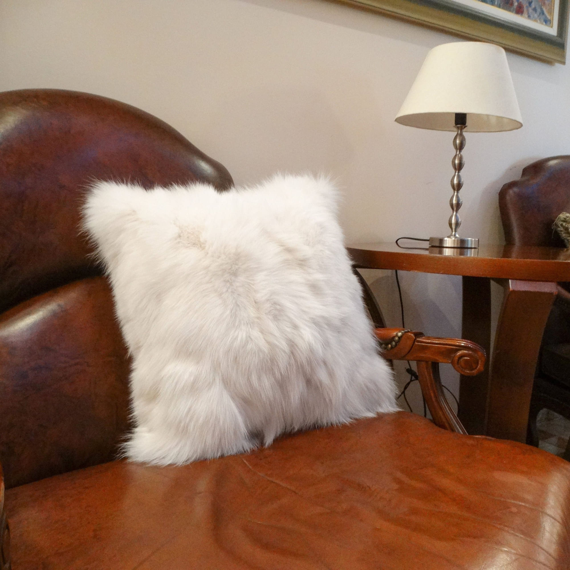 White Fox Fur Pillowcase