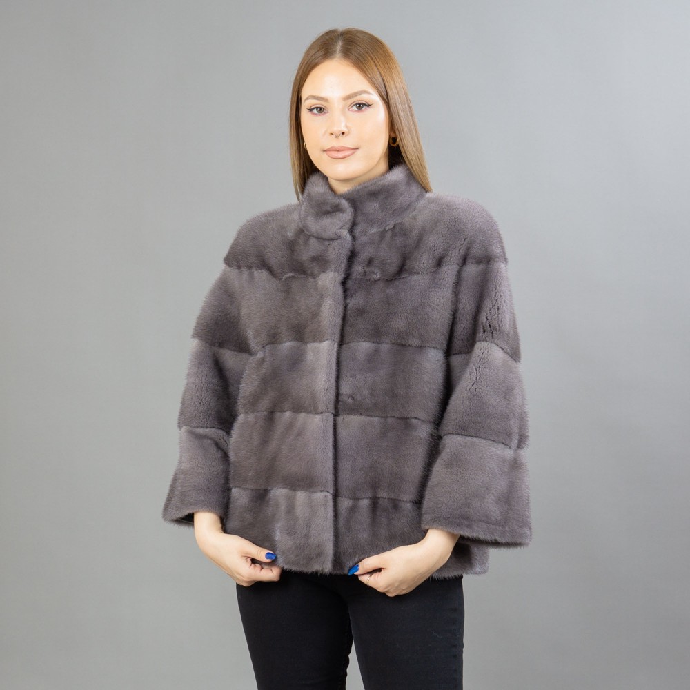 gray mink fur coat / jacket