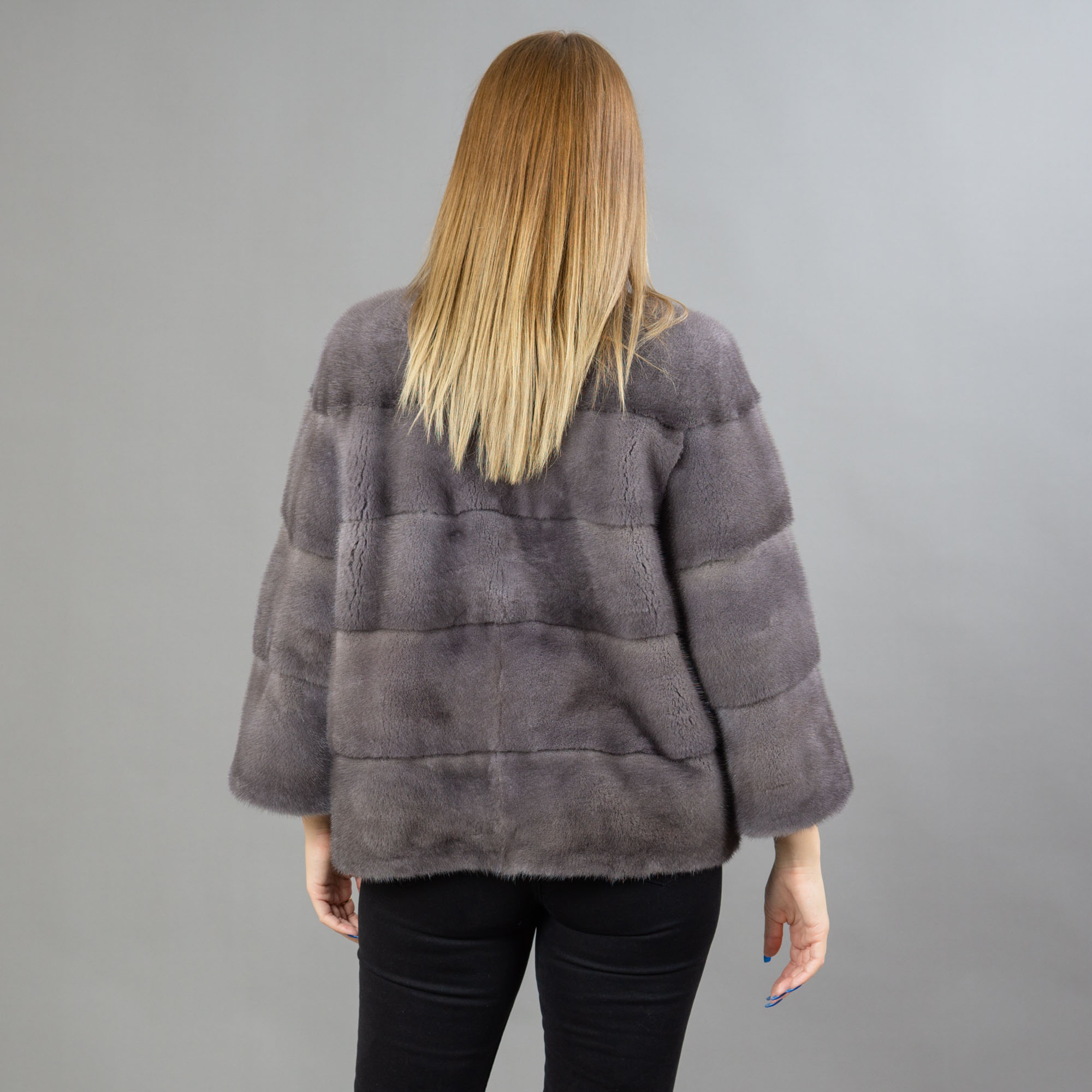 gray mink fur coat / jacket
