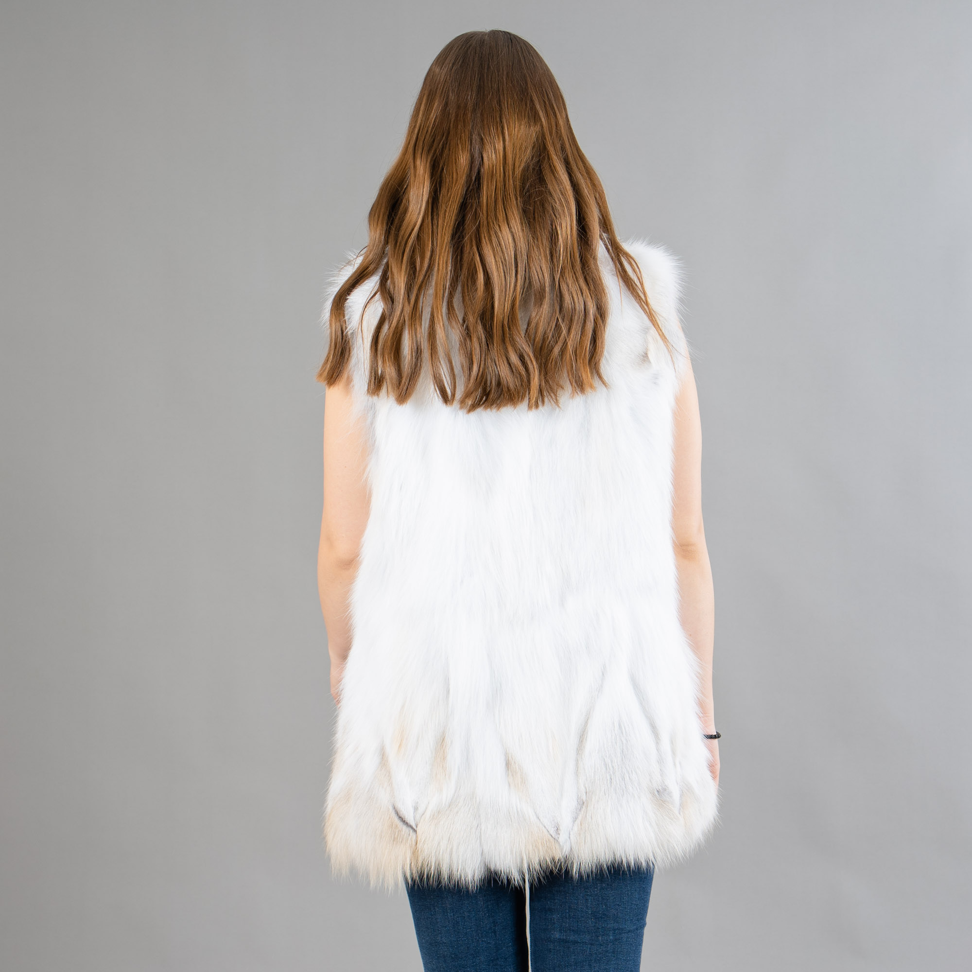 White fox fur vest