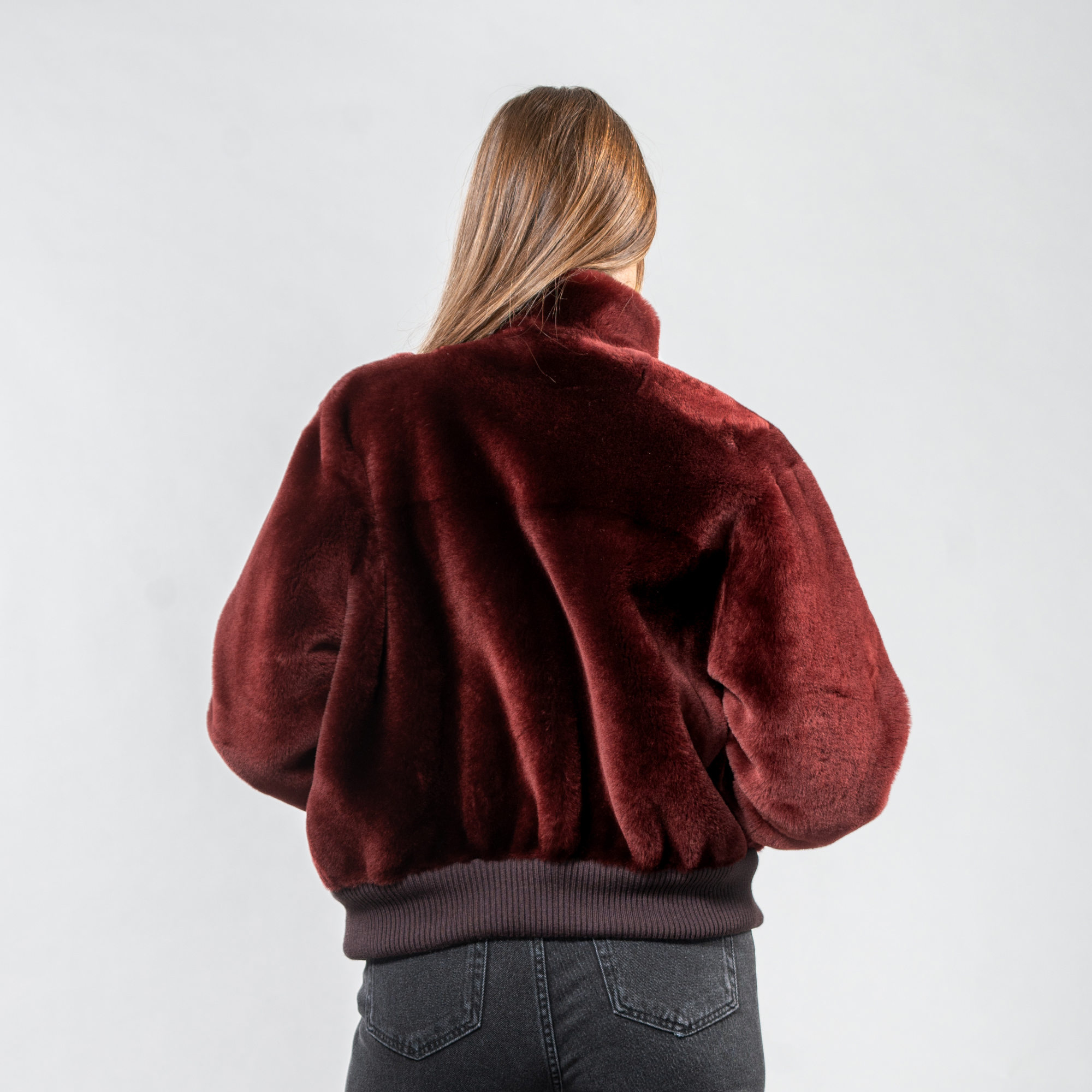 Burgundy reversible sheepskin jacket