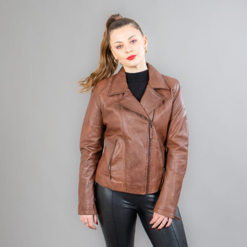 Lambskin jacket in brown color