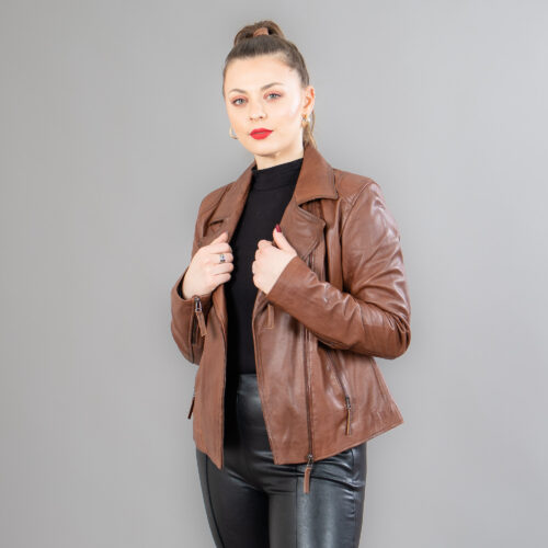 Lambskin jacket in brown color