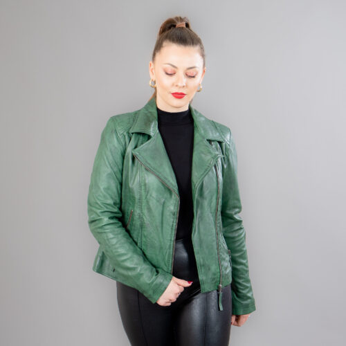 Green lambskin jacket