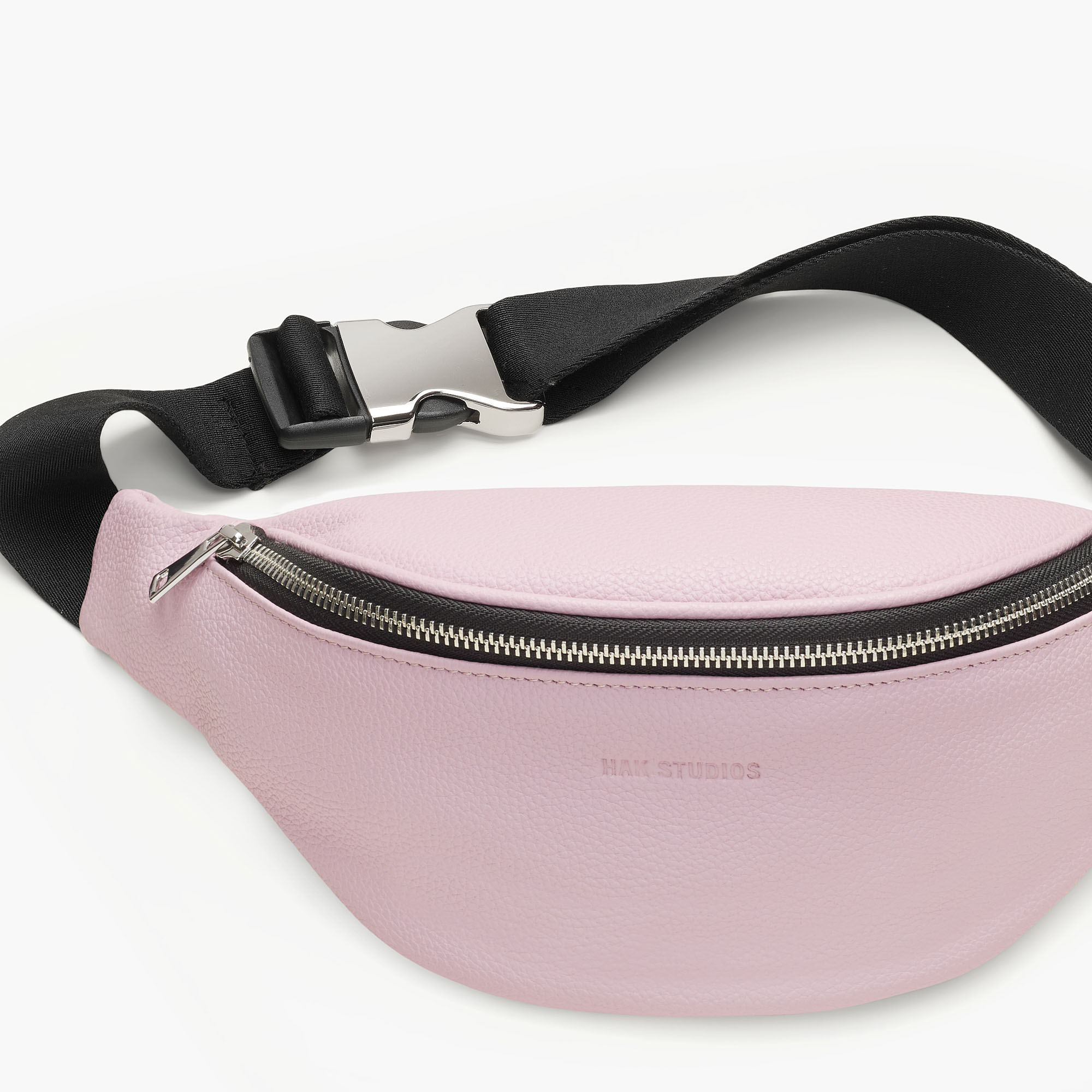 Leather belt bag in pink color