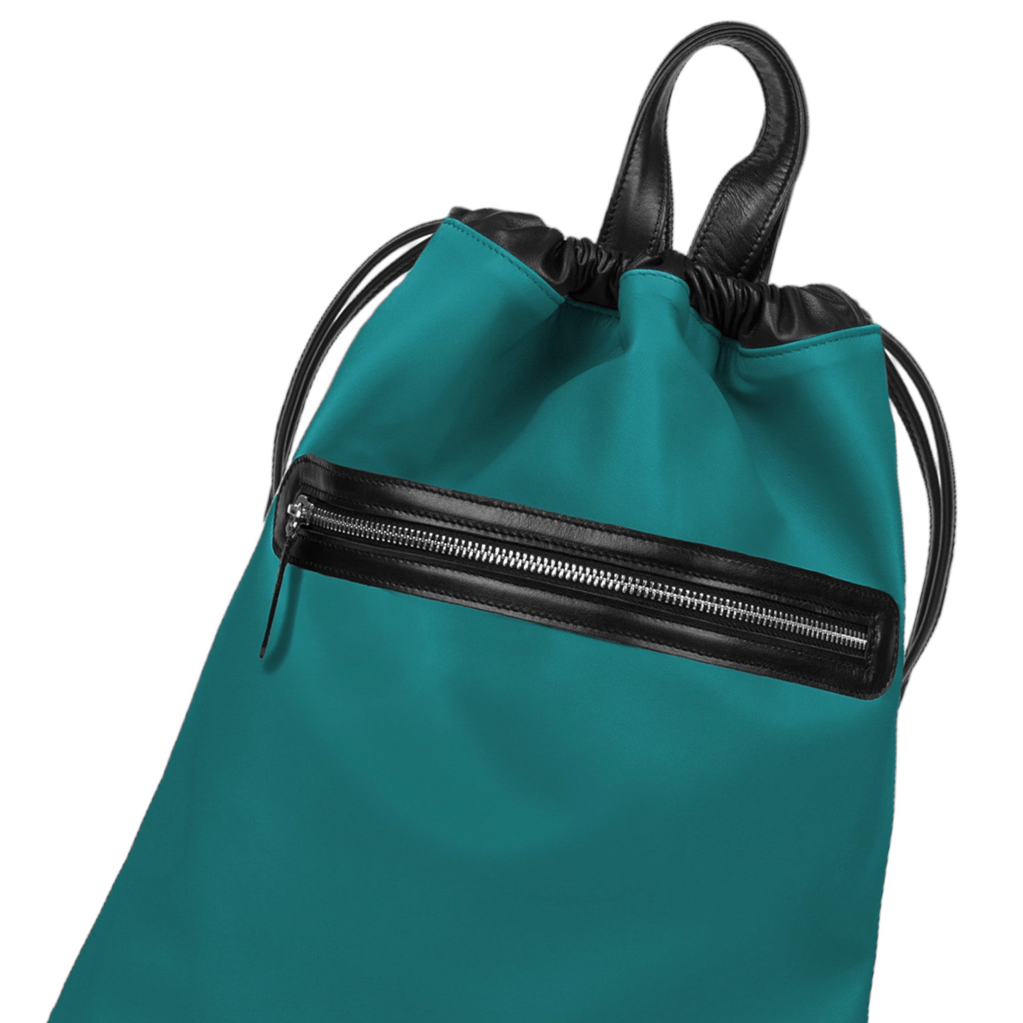 πράσινη δερμάτινη τσάντα πλάτης