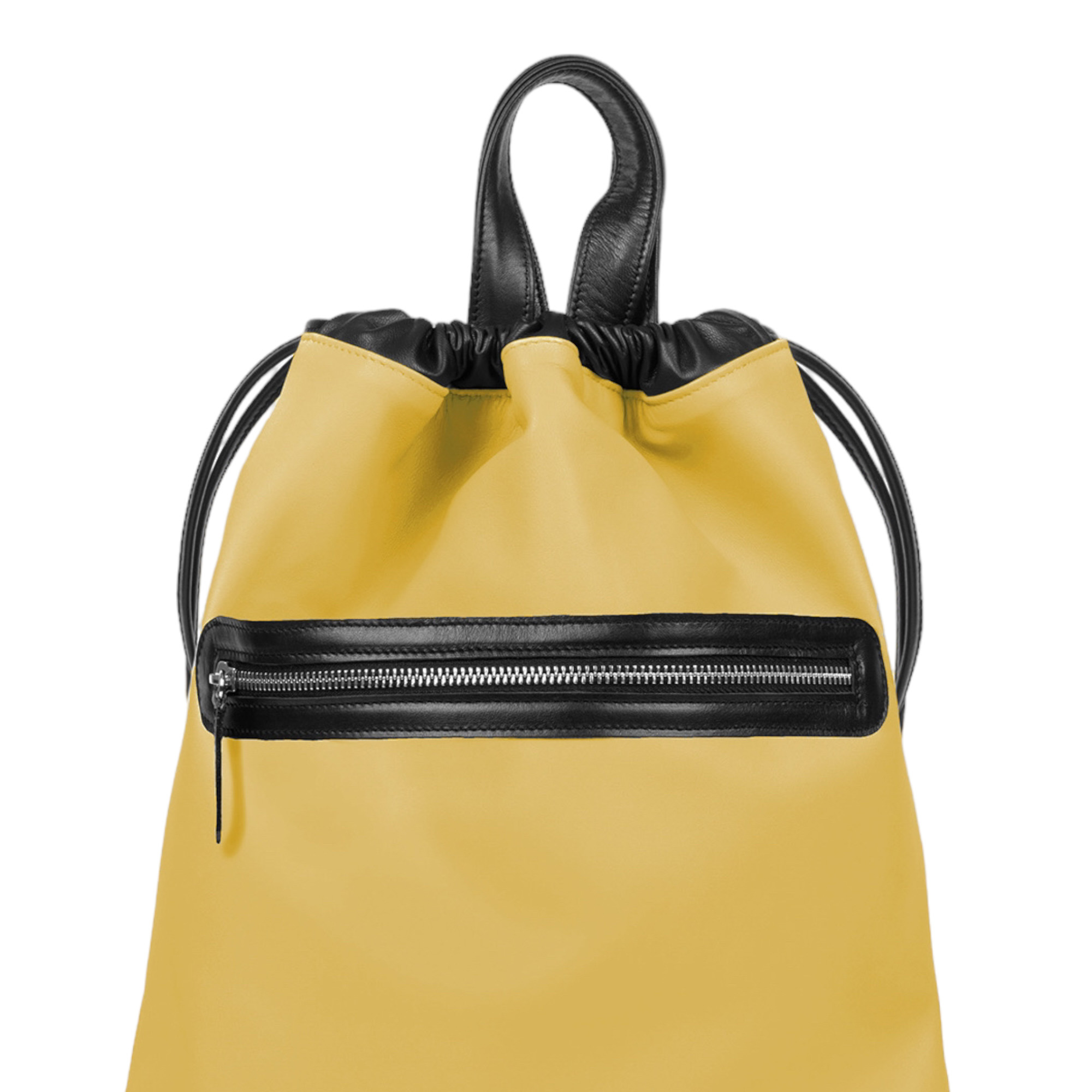 Κίτρινη δερμάτινη τσάντα