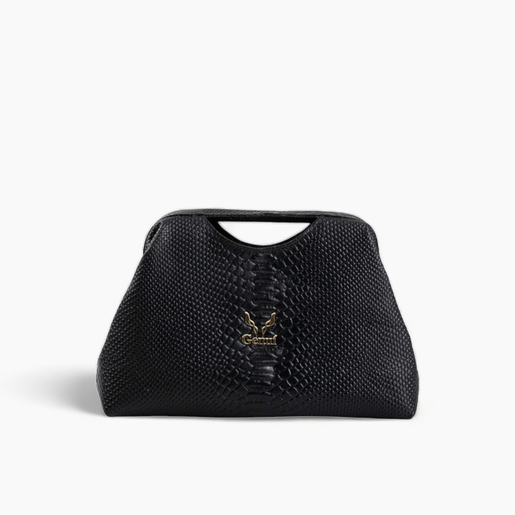 Leather black handbag