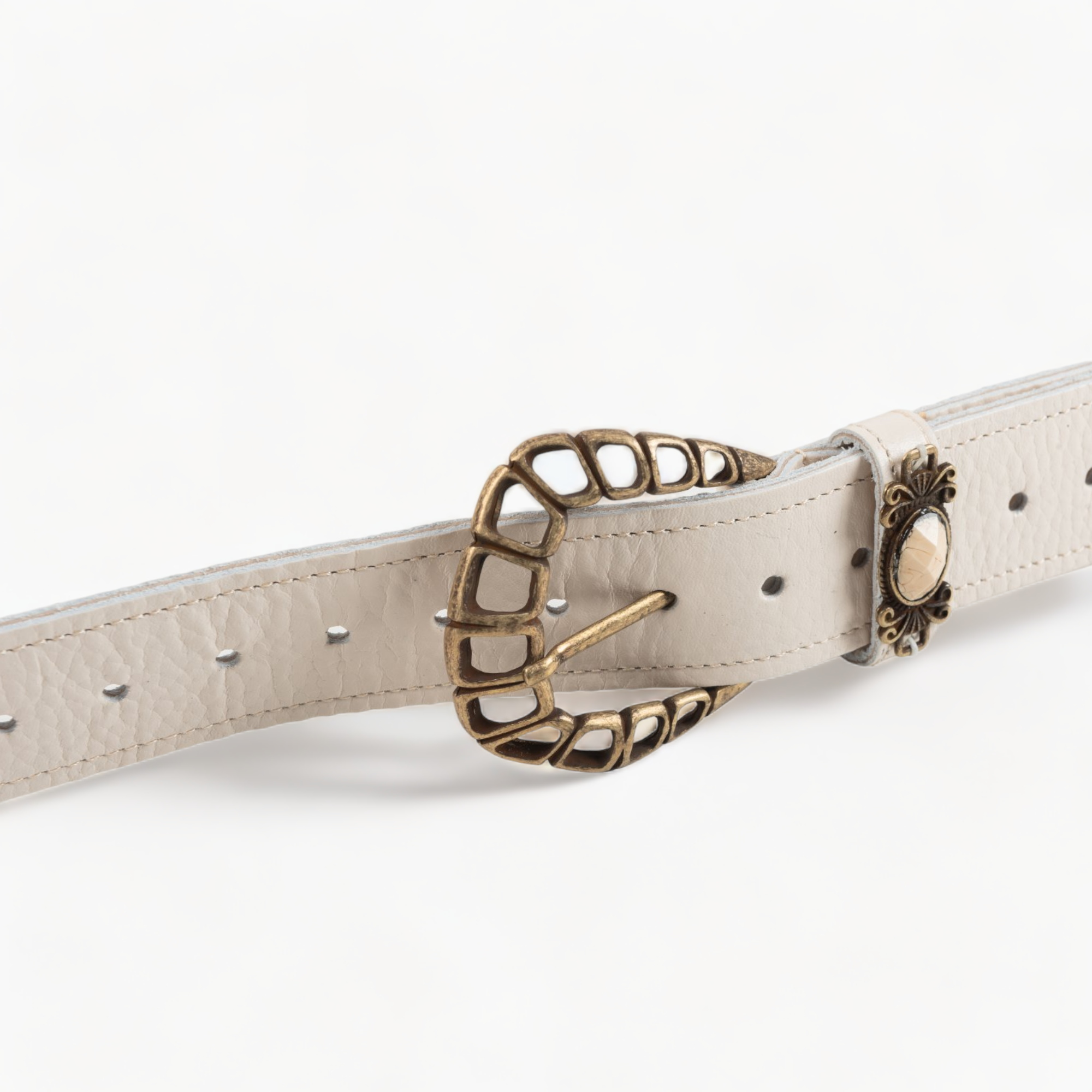 beige leather belt