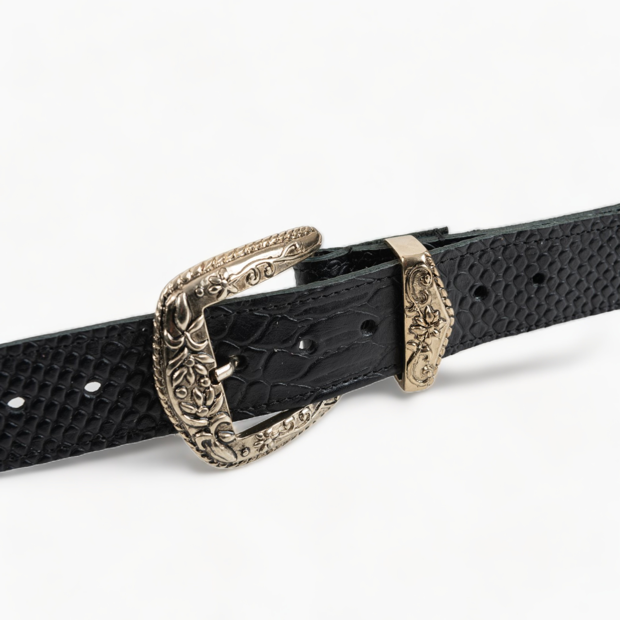 black leather belt
