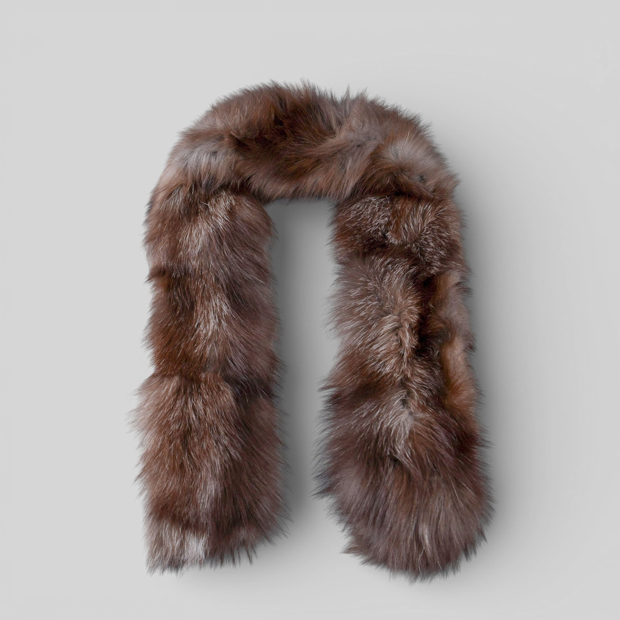 Fox fur scarf in brown color