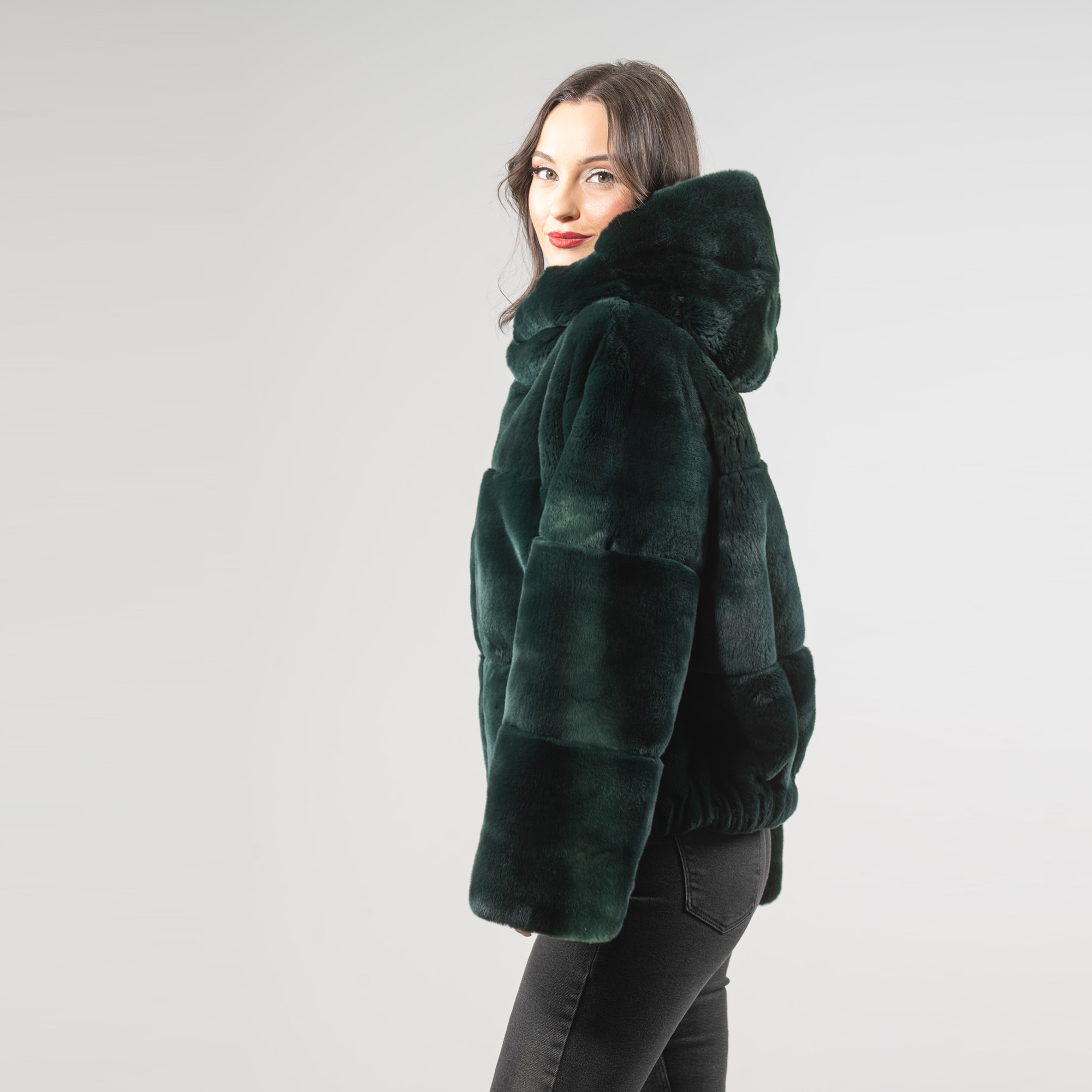 πράσινο γούνινο σακάκι λαγού