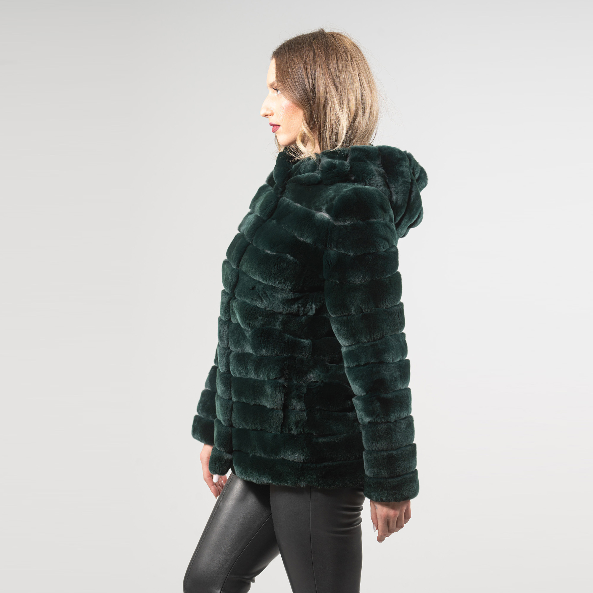 πράσινο γούνινο σακάκι λαγού