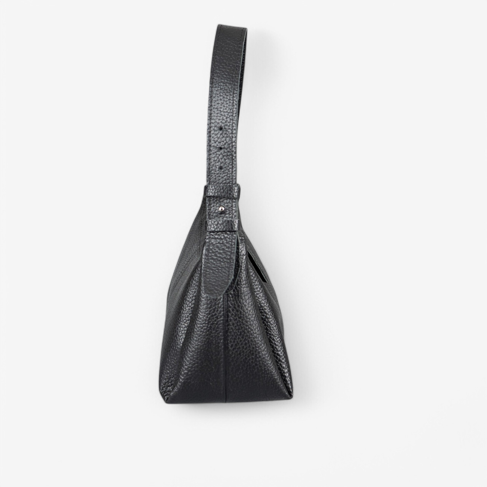 Black leather shoulder bag