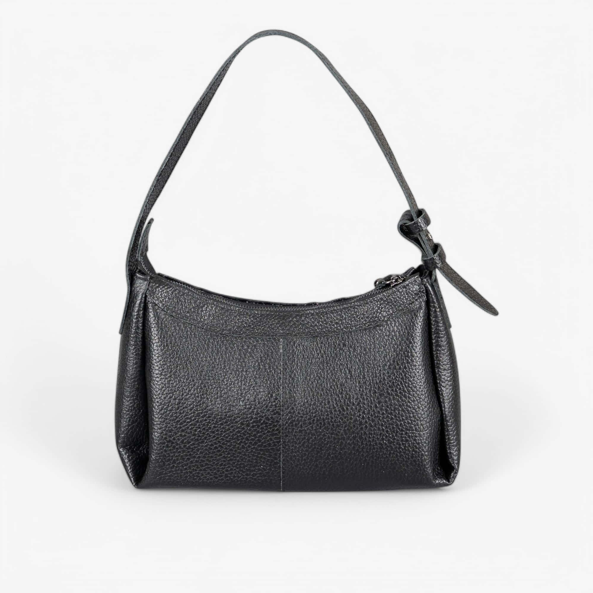 Black leather shoulder bag