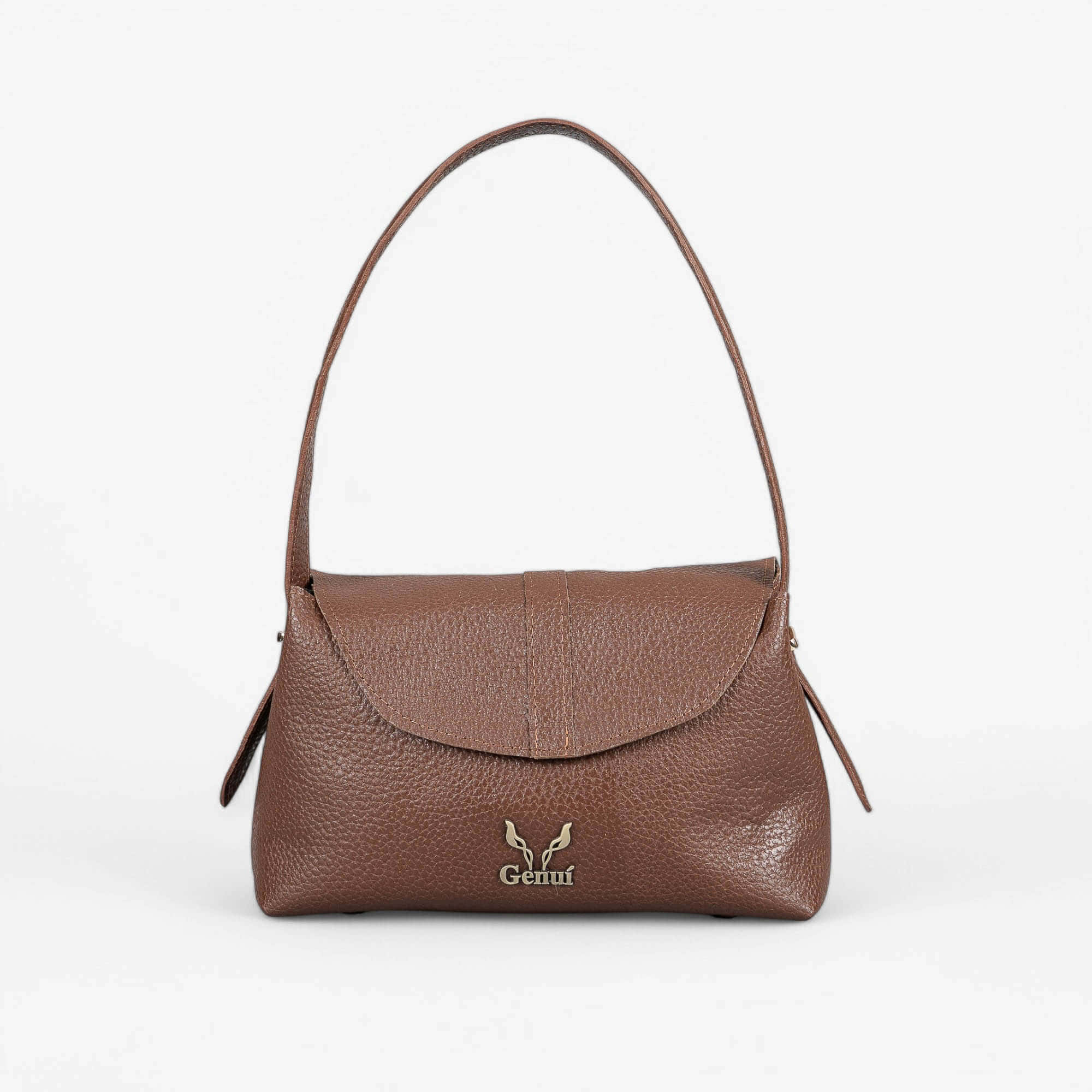 Brown leather shoulder bag