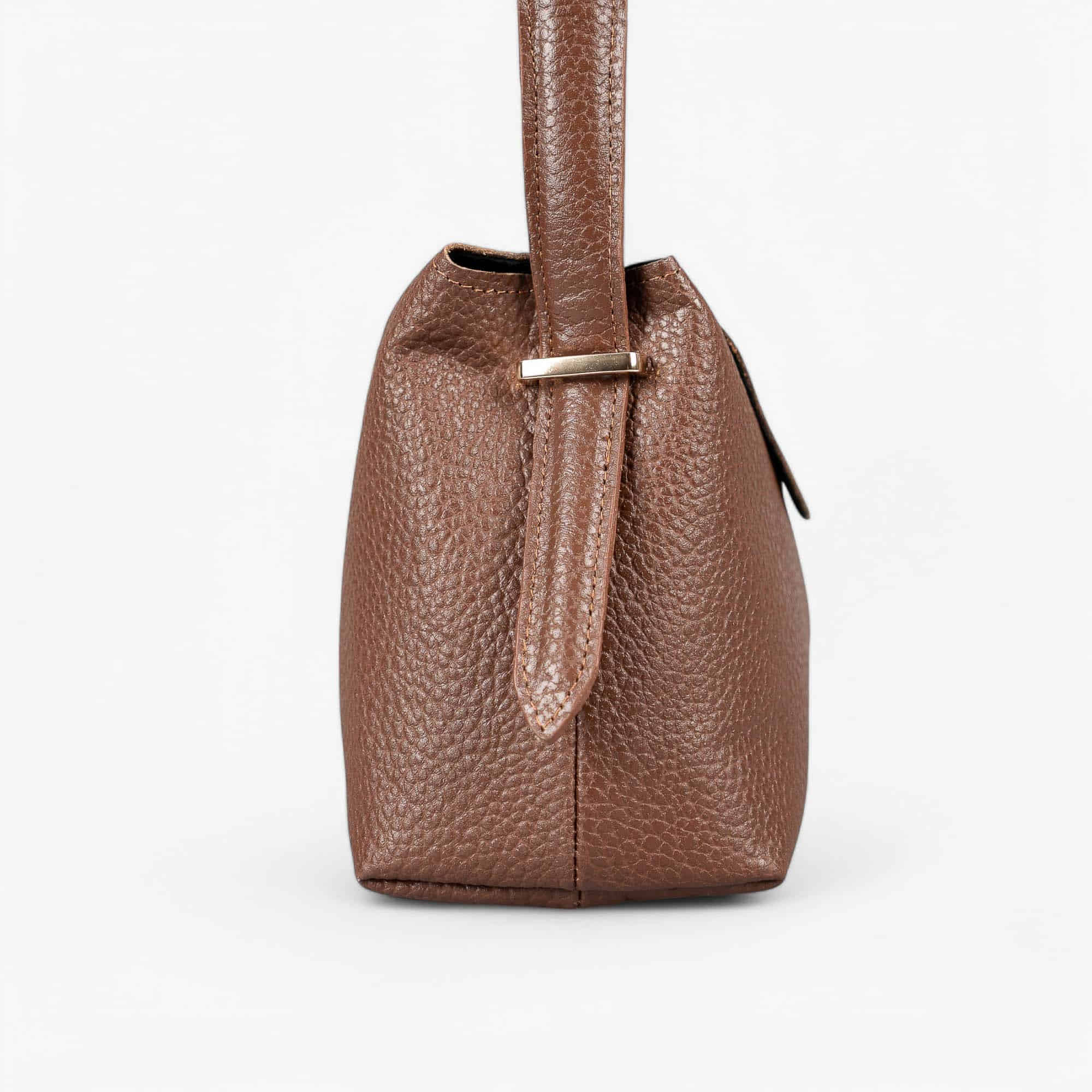 Brown leather shoulder bag