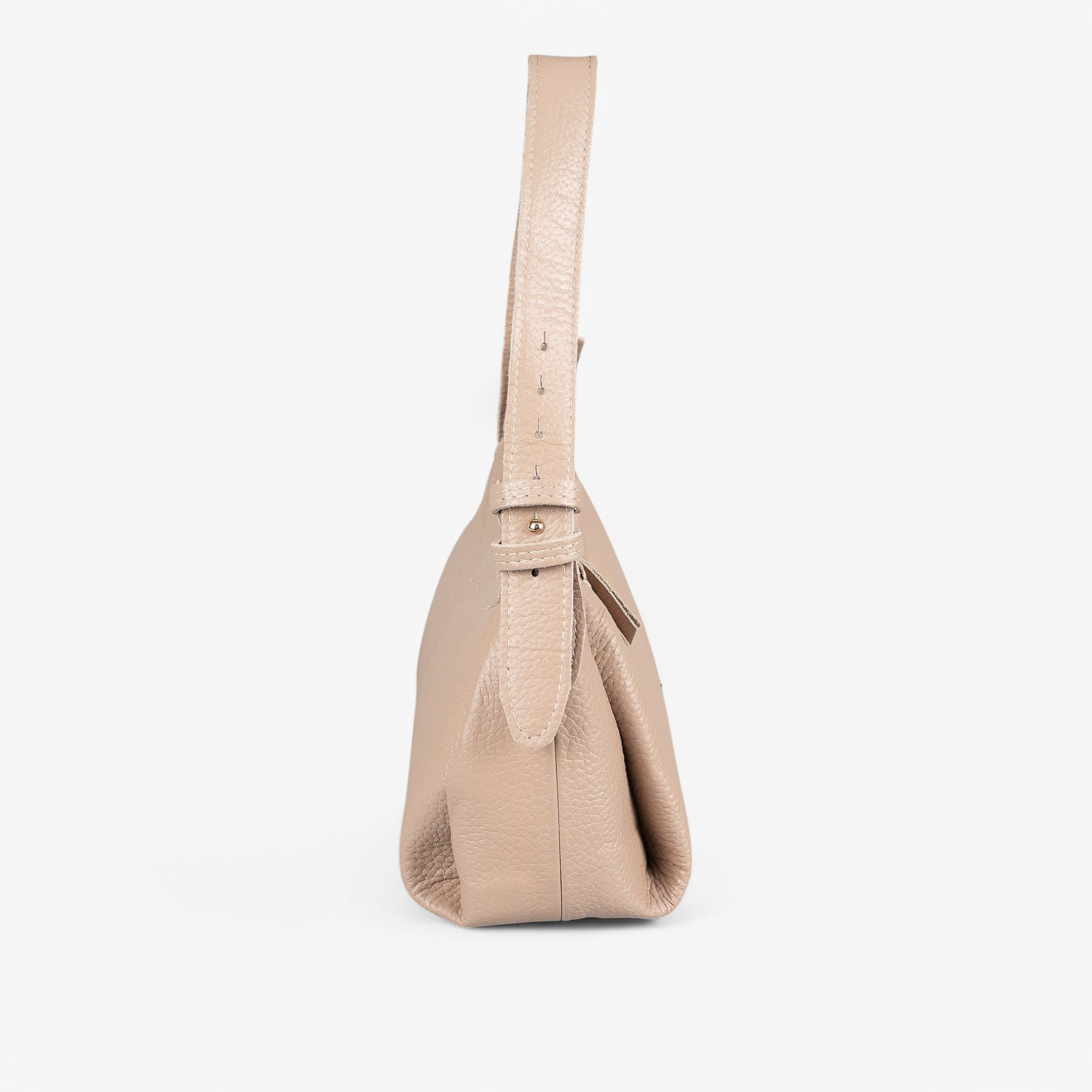 Dark beige leather shoulder bag