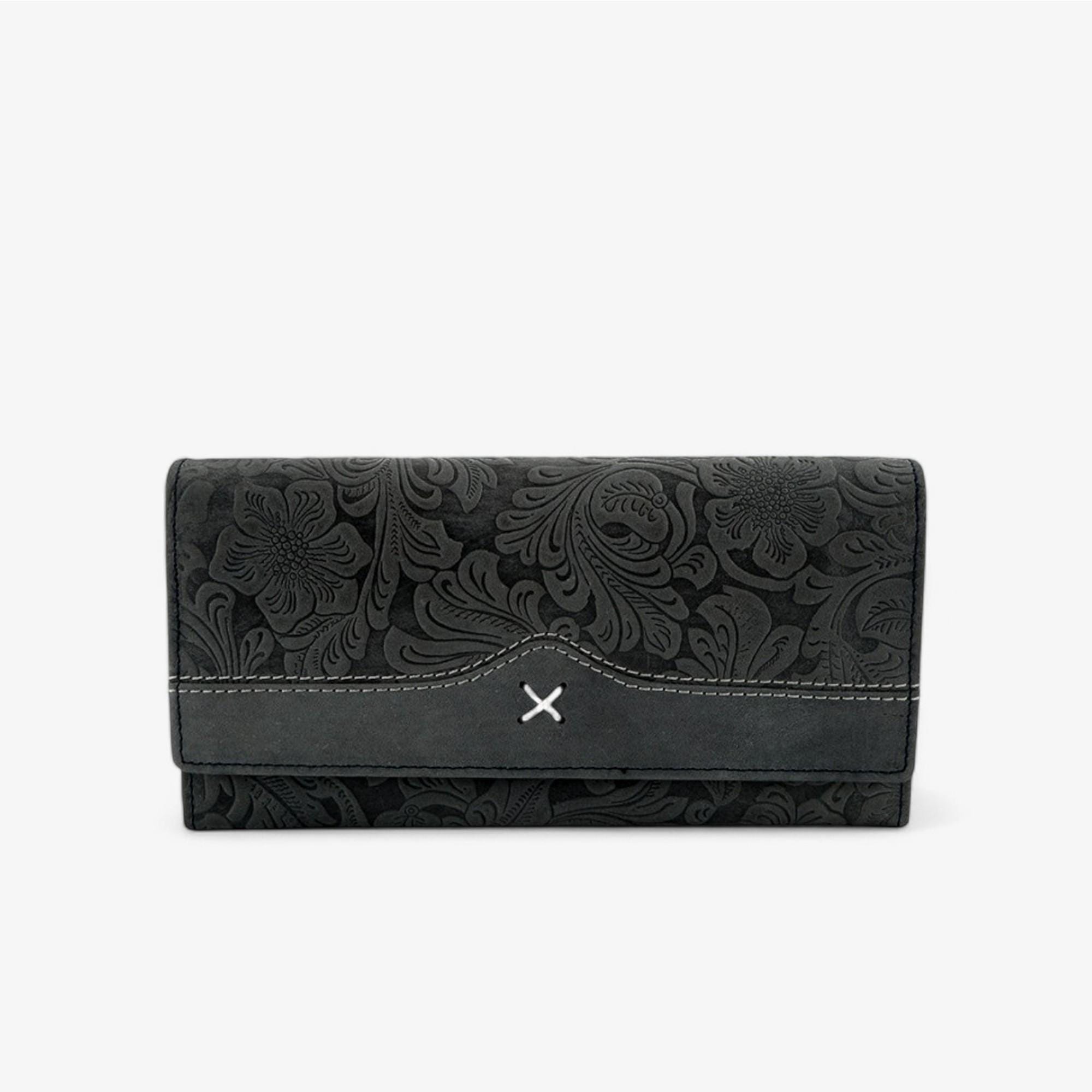 Women’s black leather wallet