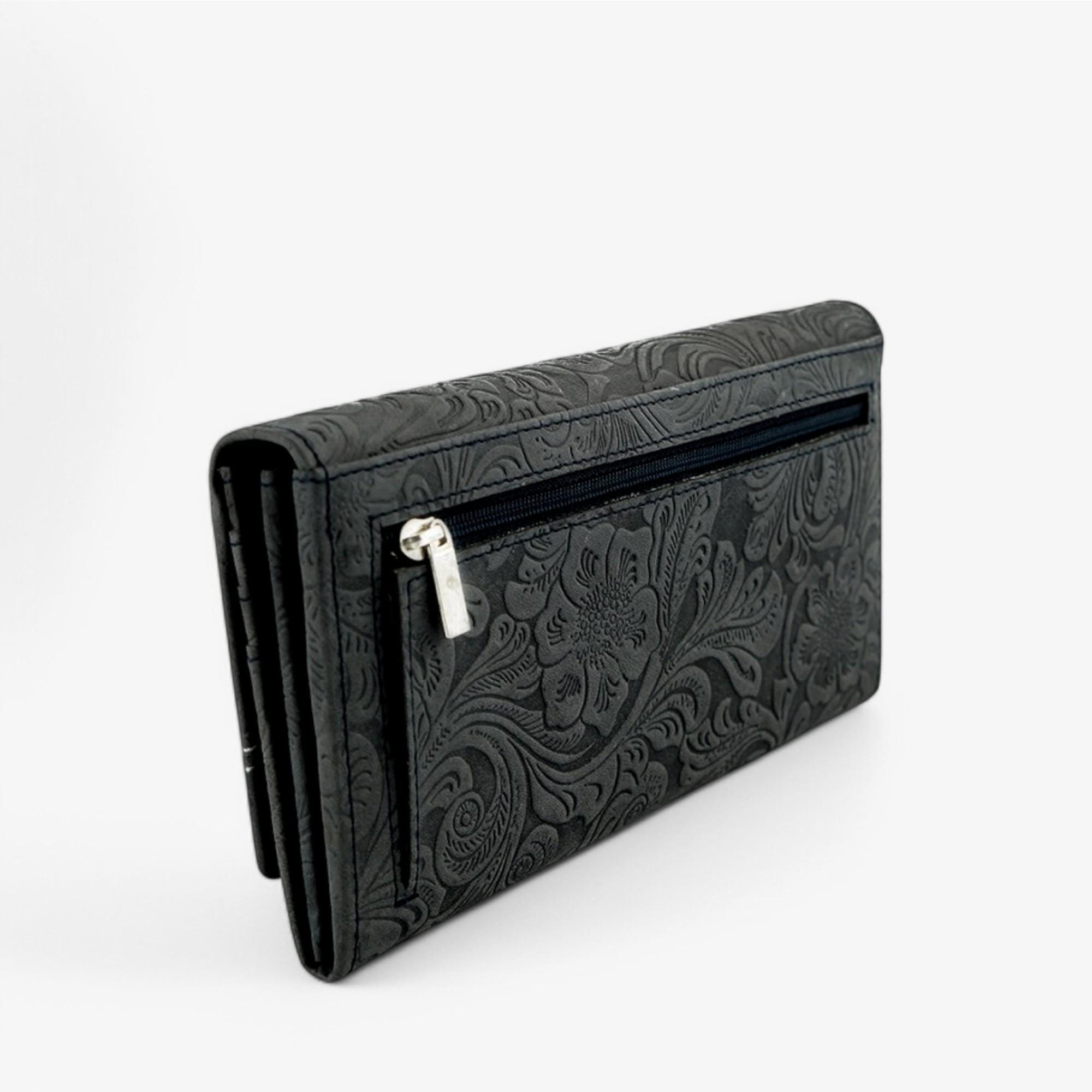 Women’s black leather wallet
