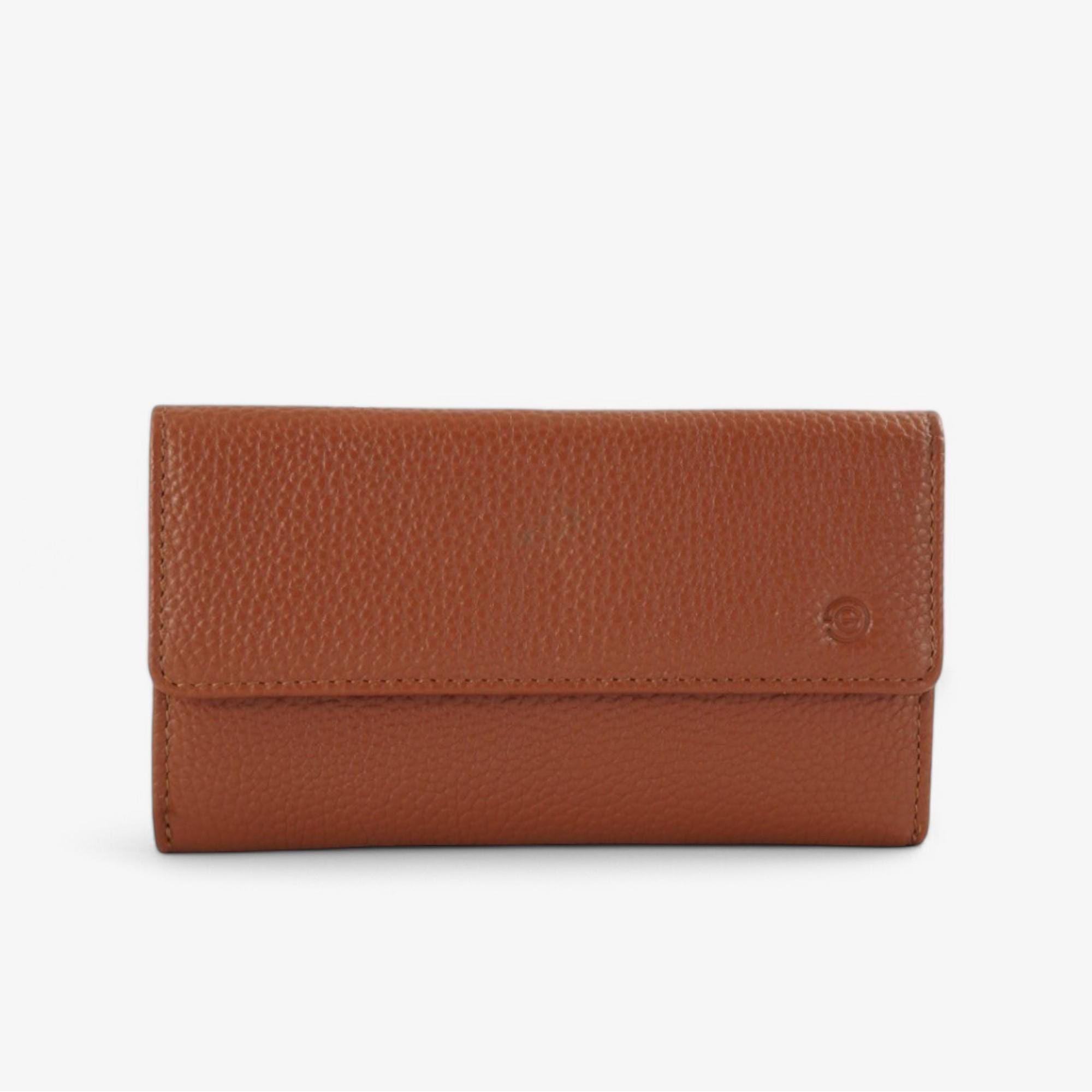 Brown leather wallet with RFID technology