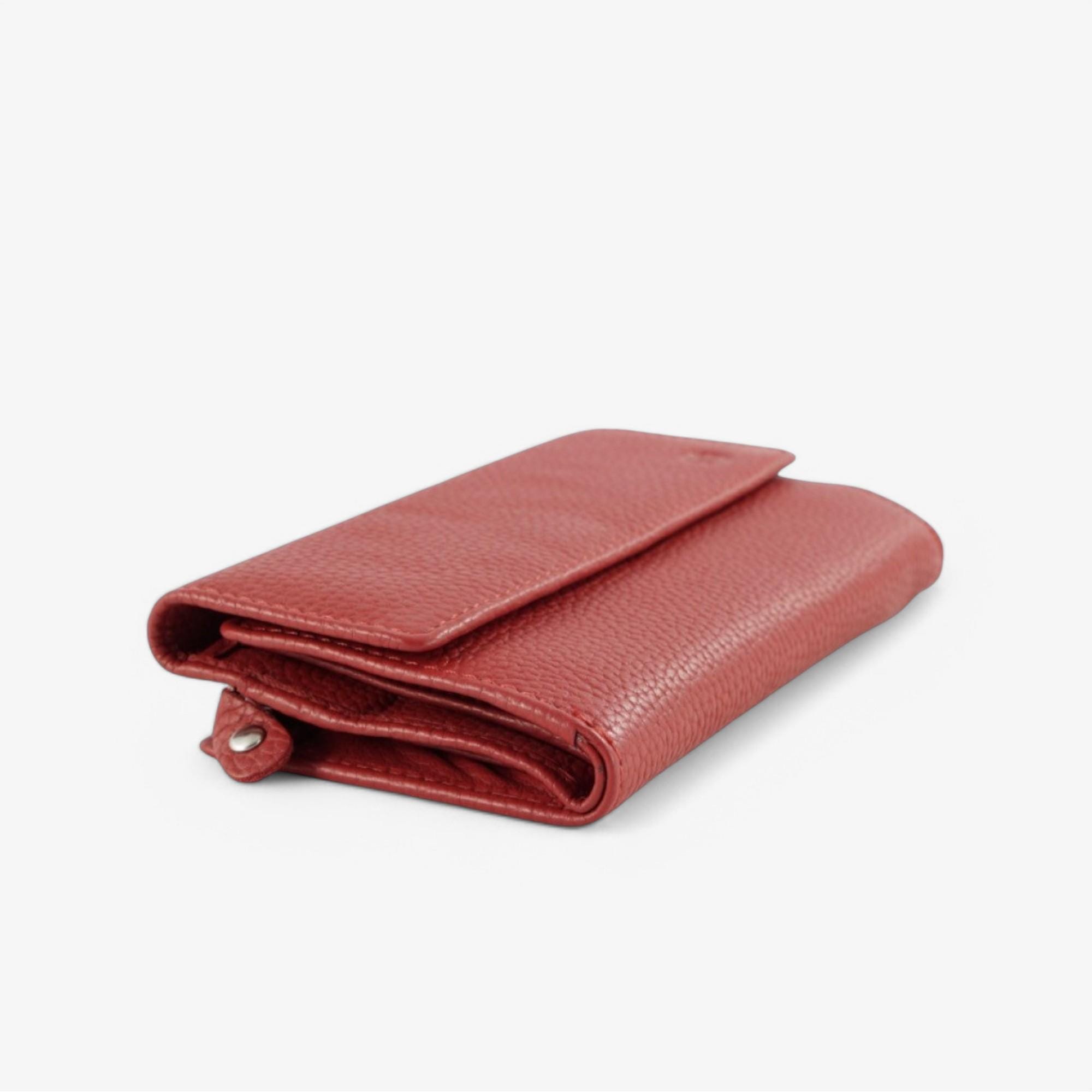 Red leather wallet with RFID