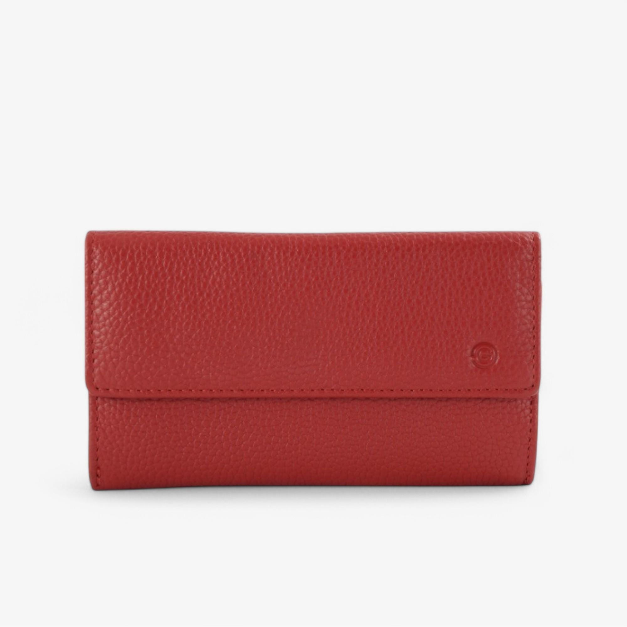 Red leather wallet with RFID