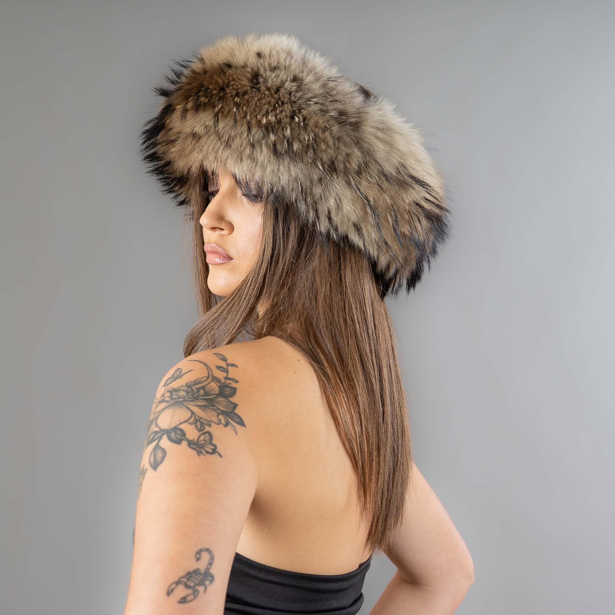 finn raccoon fur headband