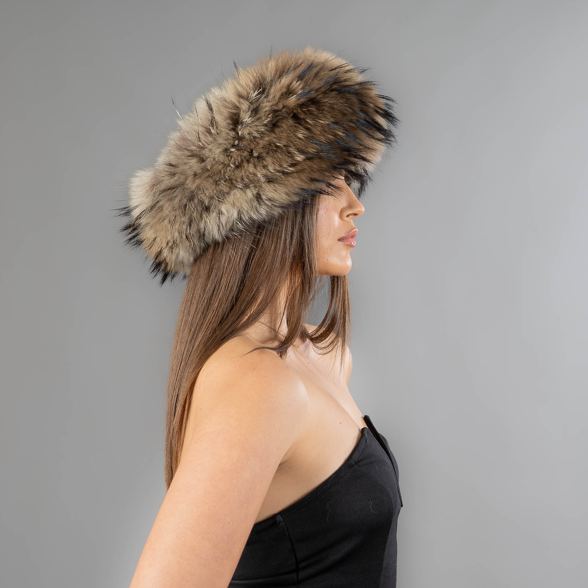 finn raccoon fur headband