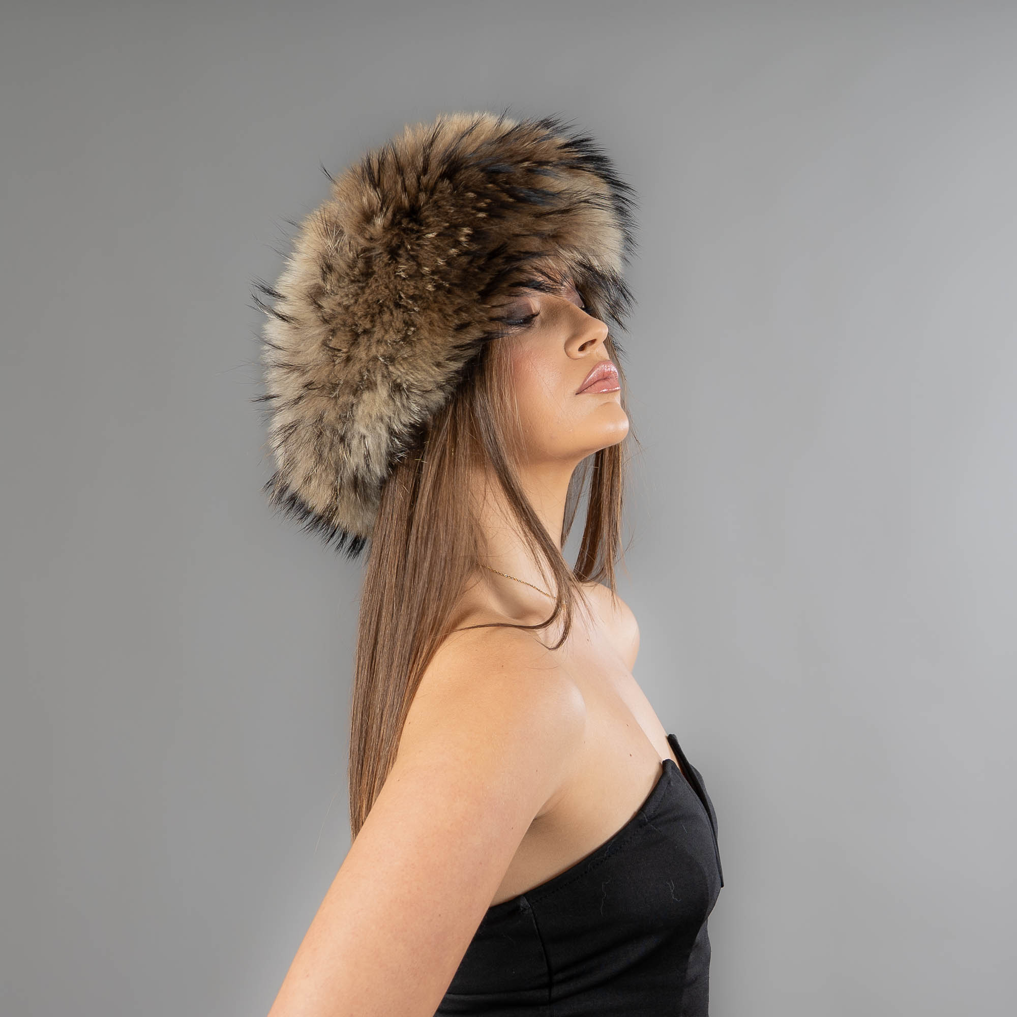 finn raccoon fur headband