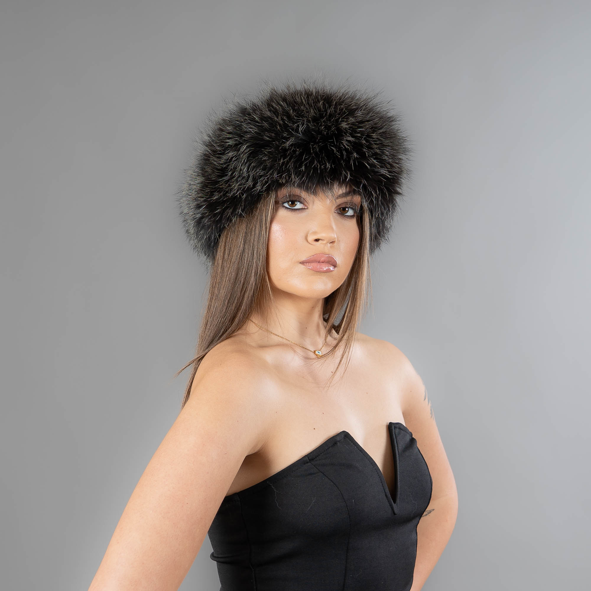 raccoon fur headband