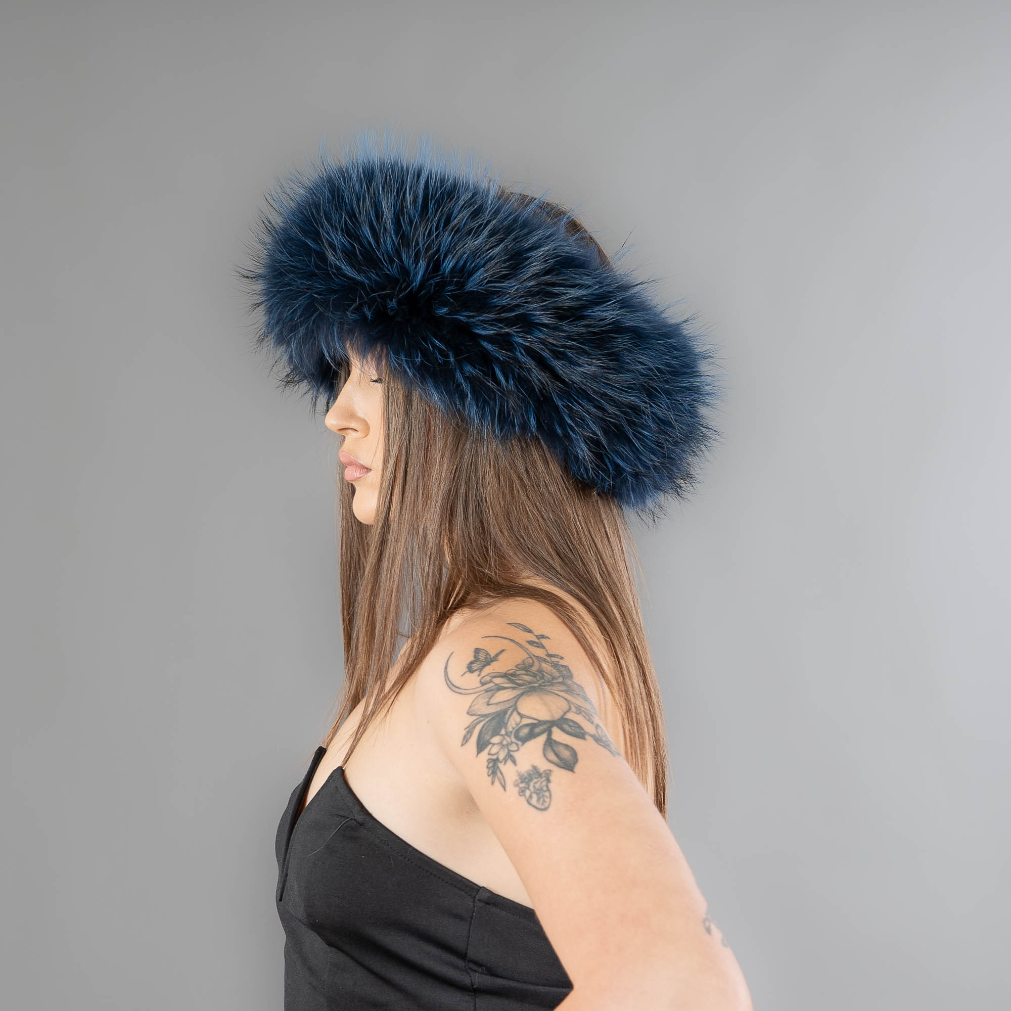 raccoon fur headband