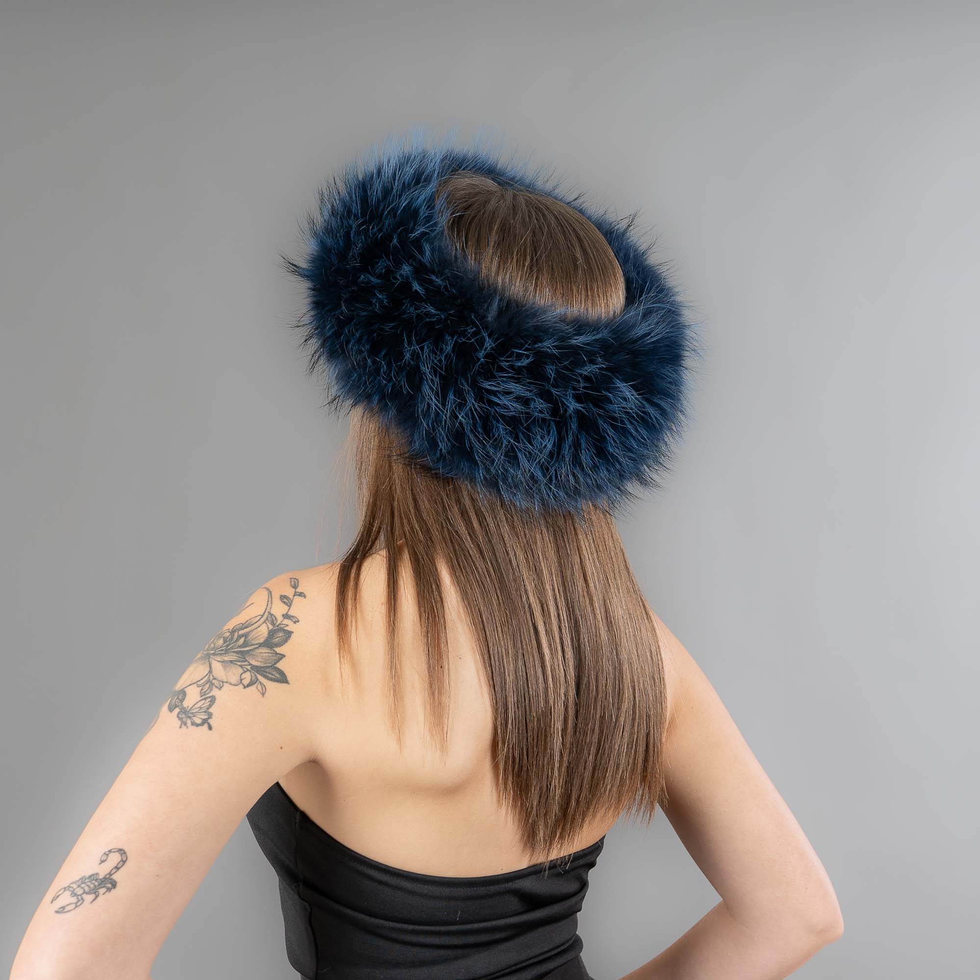 raccoon fur headband