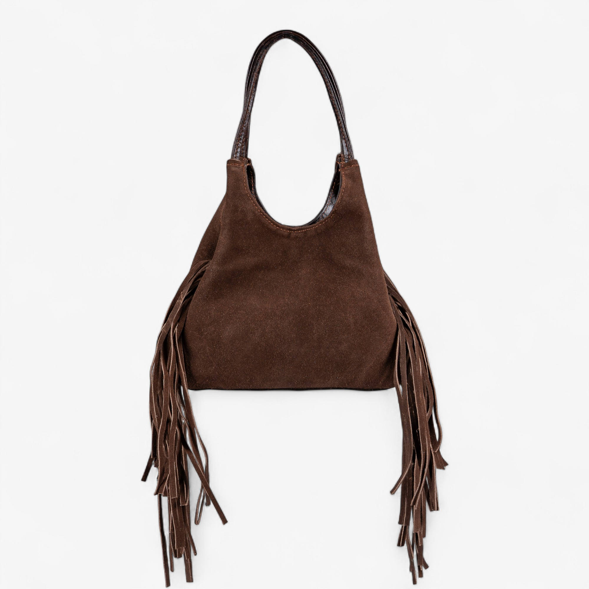 Καφέ δερμάτινη καστόρ τσάντα