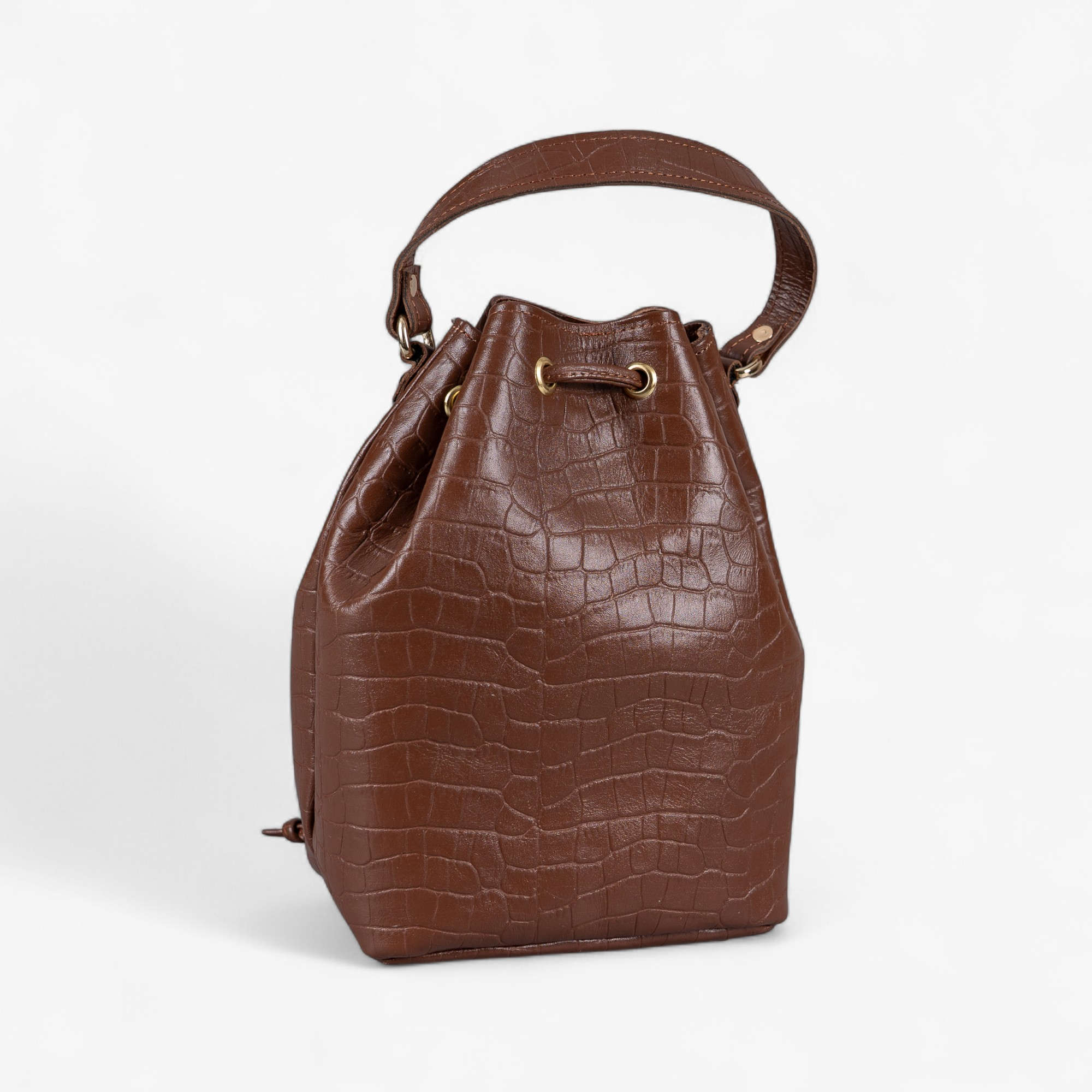 brown leather bag