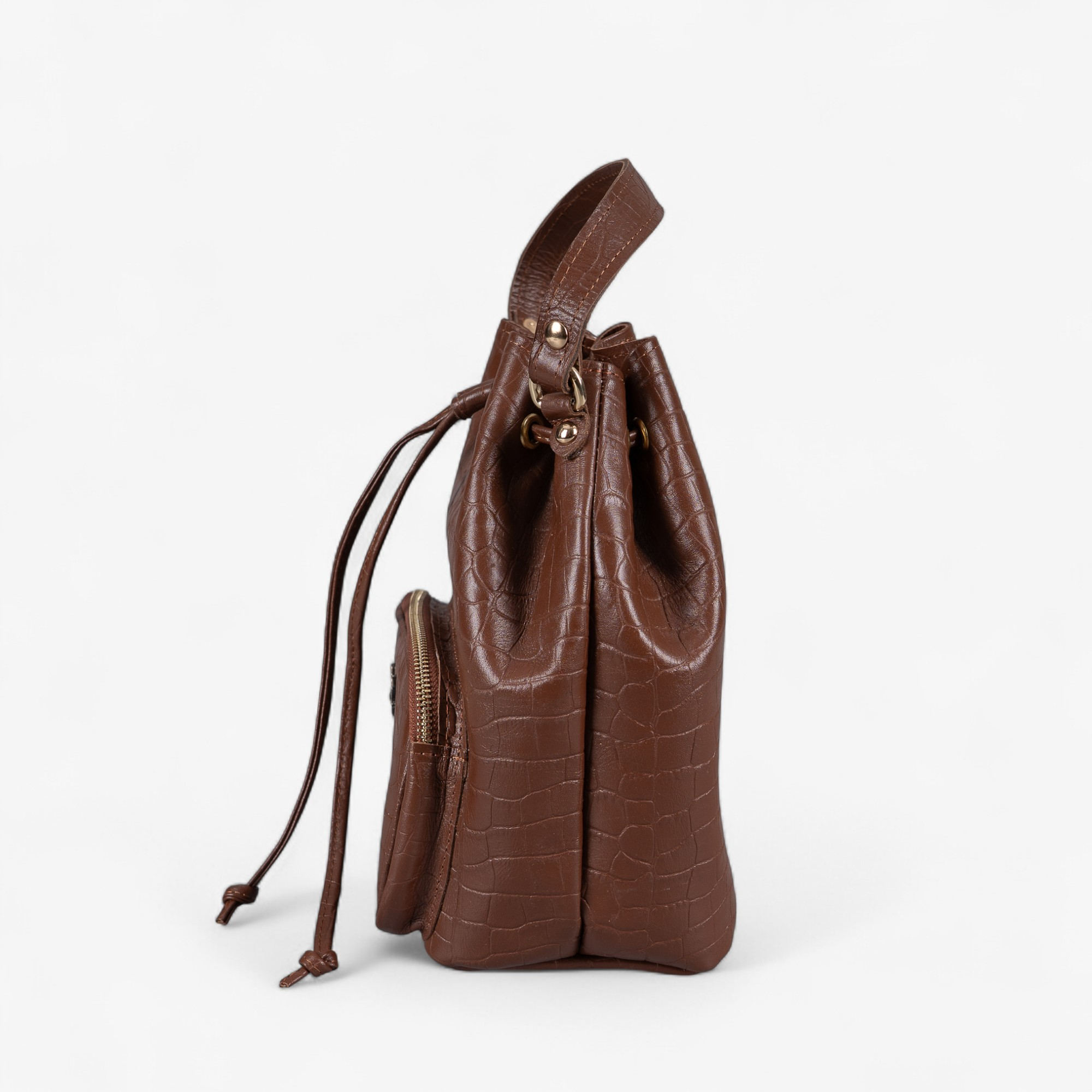brown leather bag