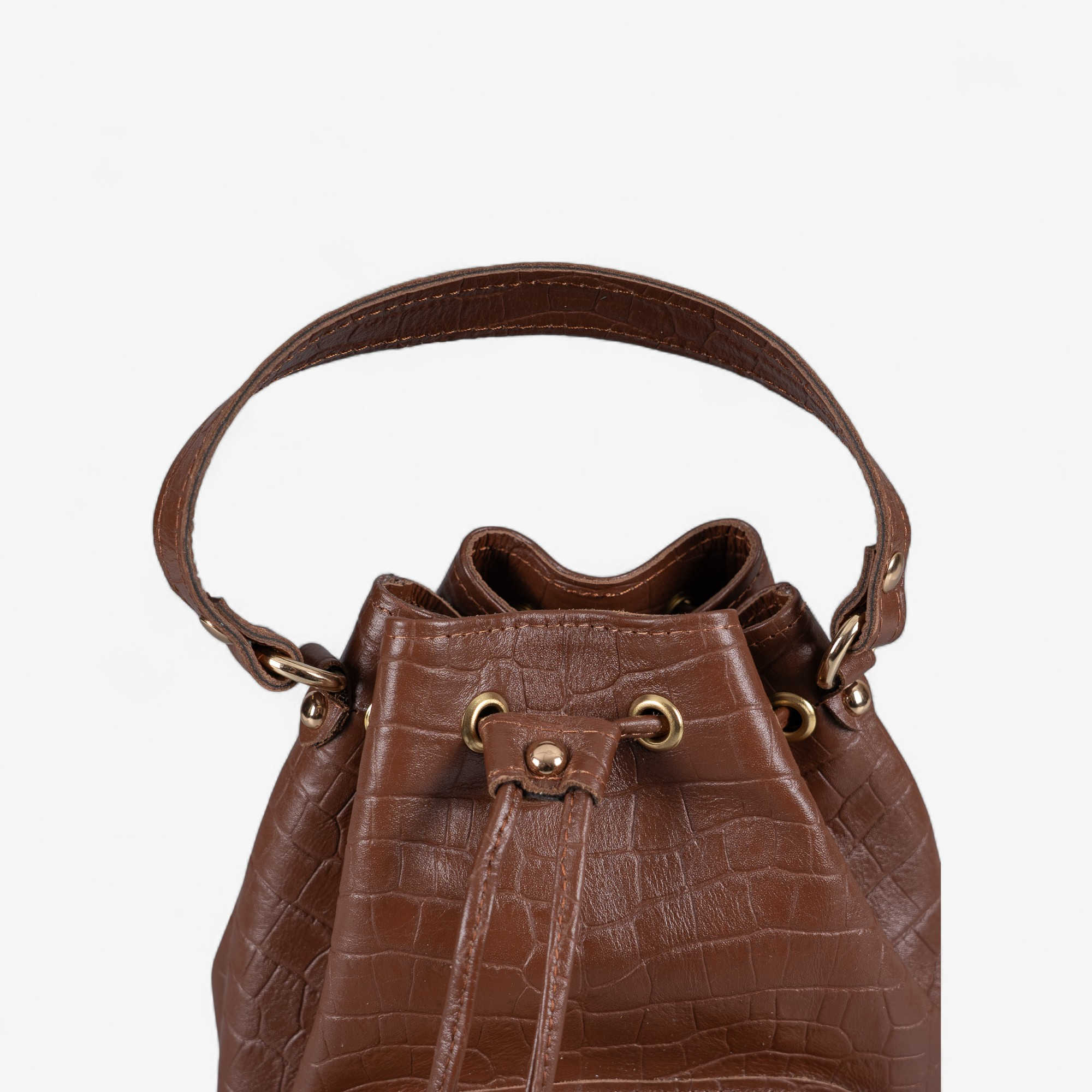 brown leather bag