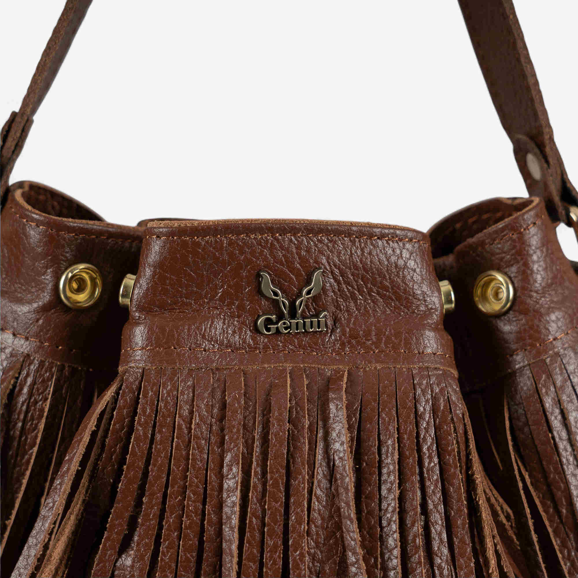 brown leather bag