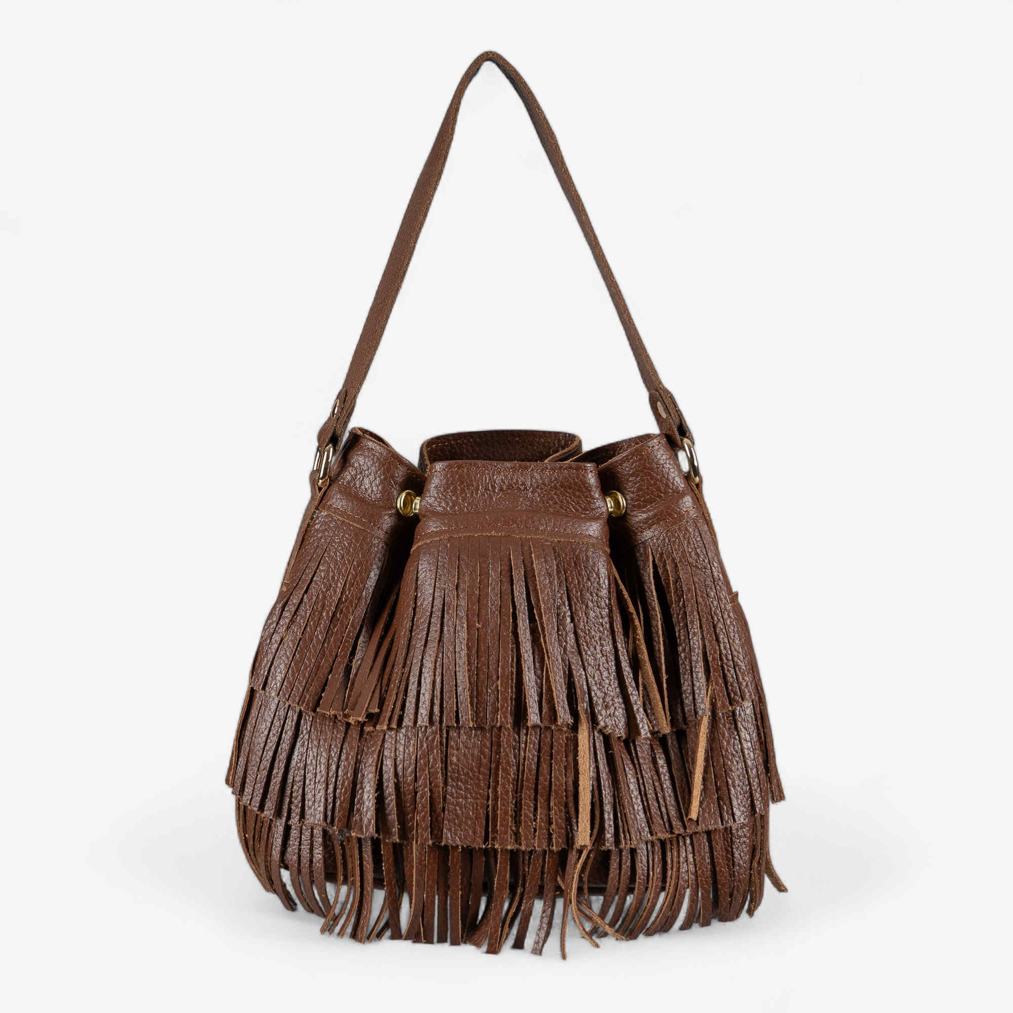 brown leather bag