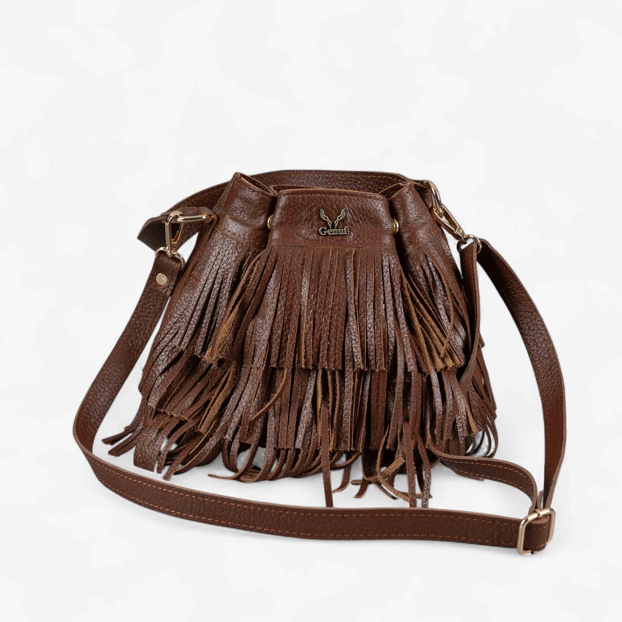 brown leather bag