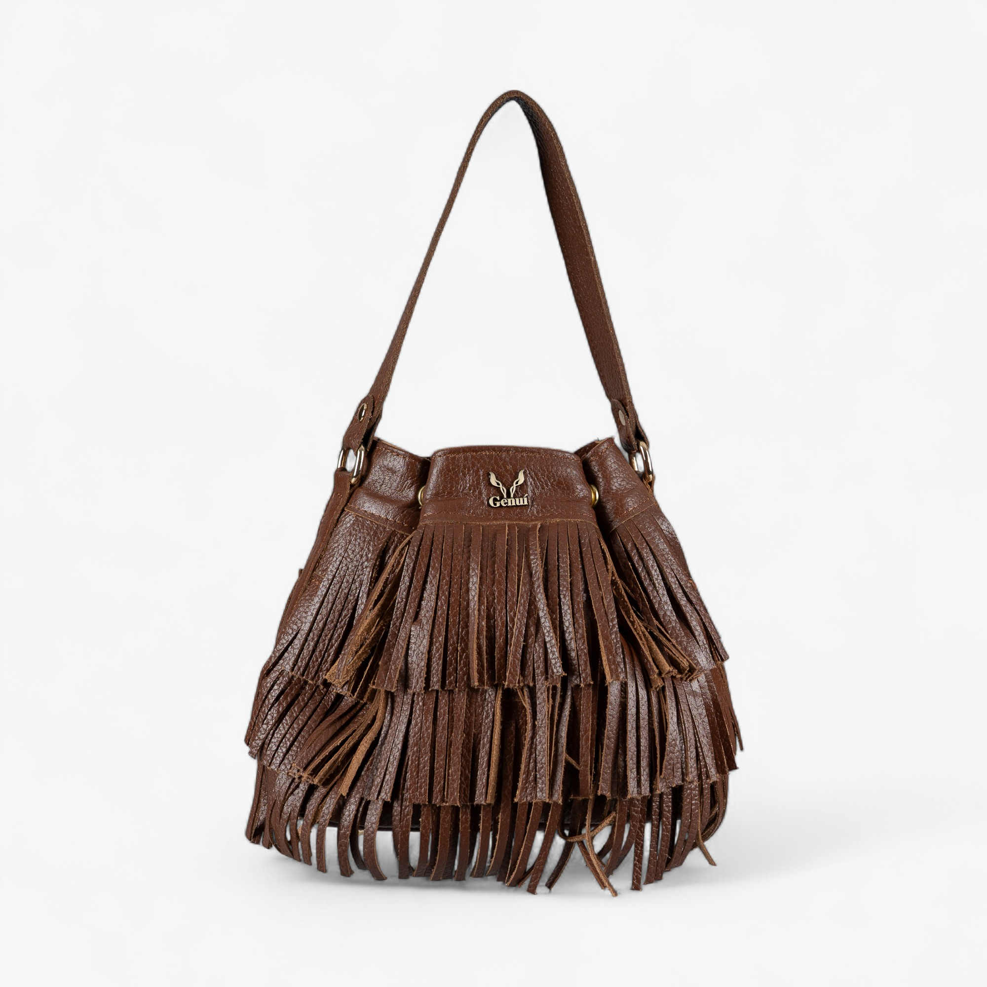 brown leather bag
