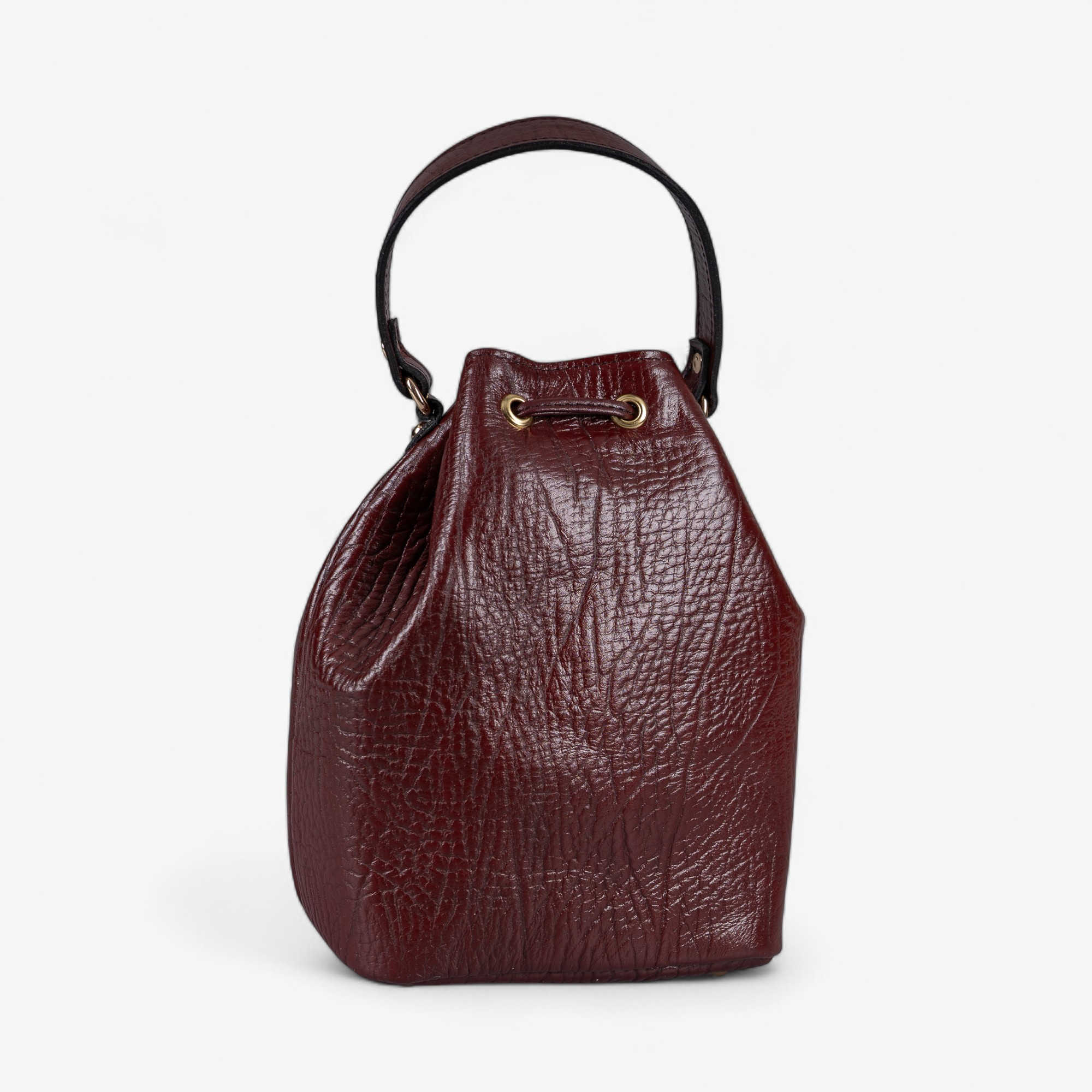 Δερμάτινο μπορντό πουγκί