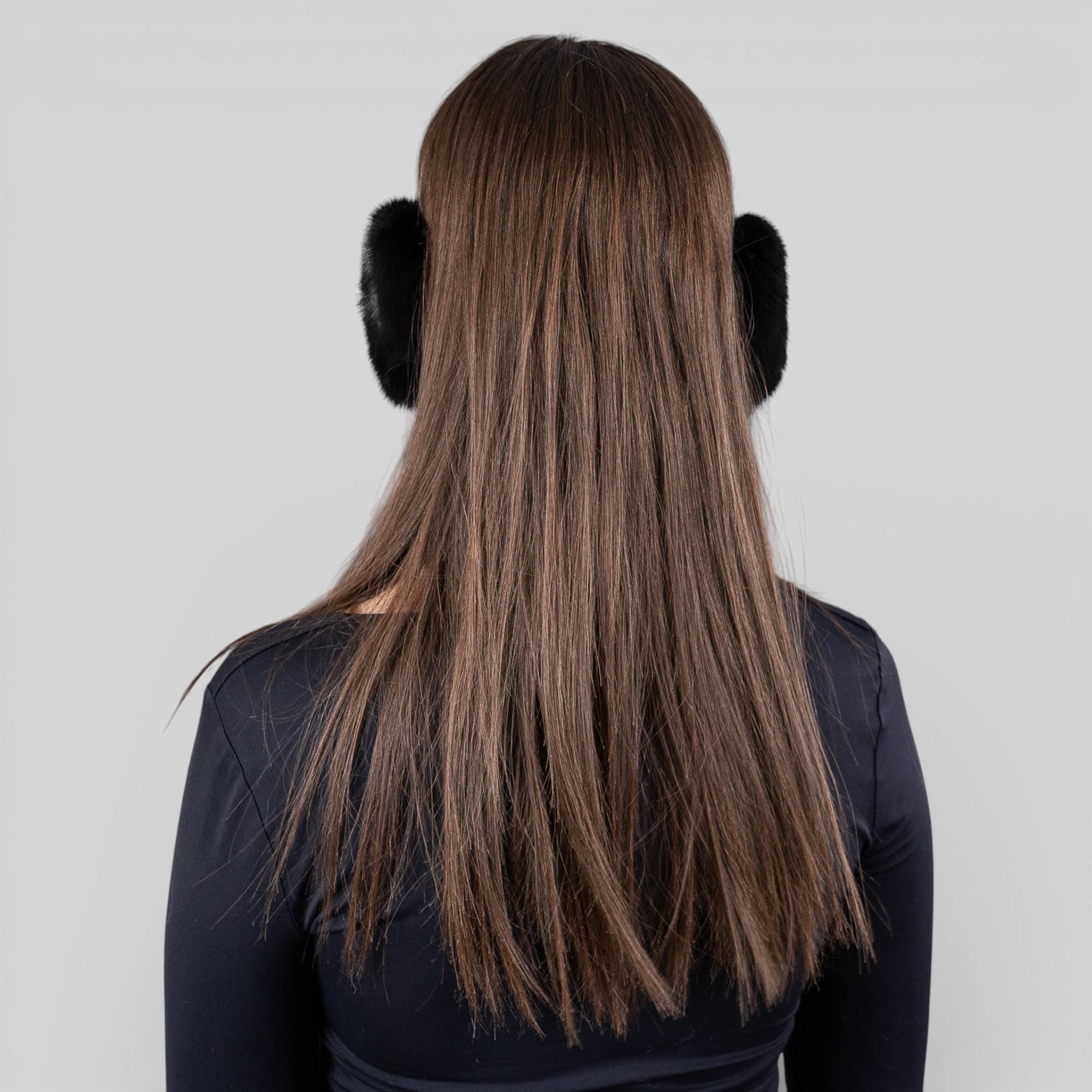 Προστατευτικά αυτιών από μαύρη γούνα βιζόν